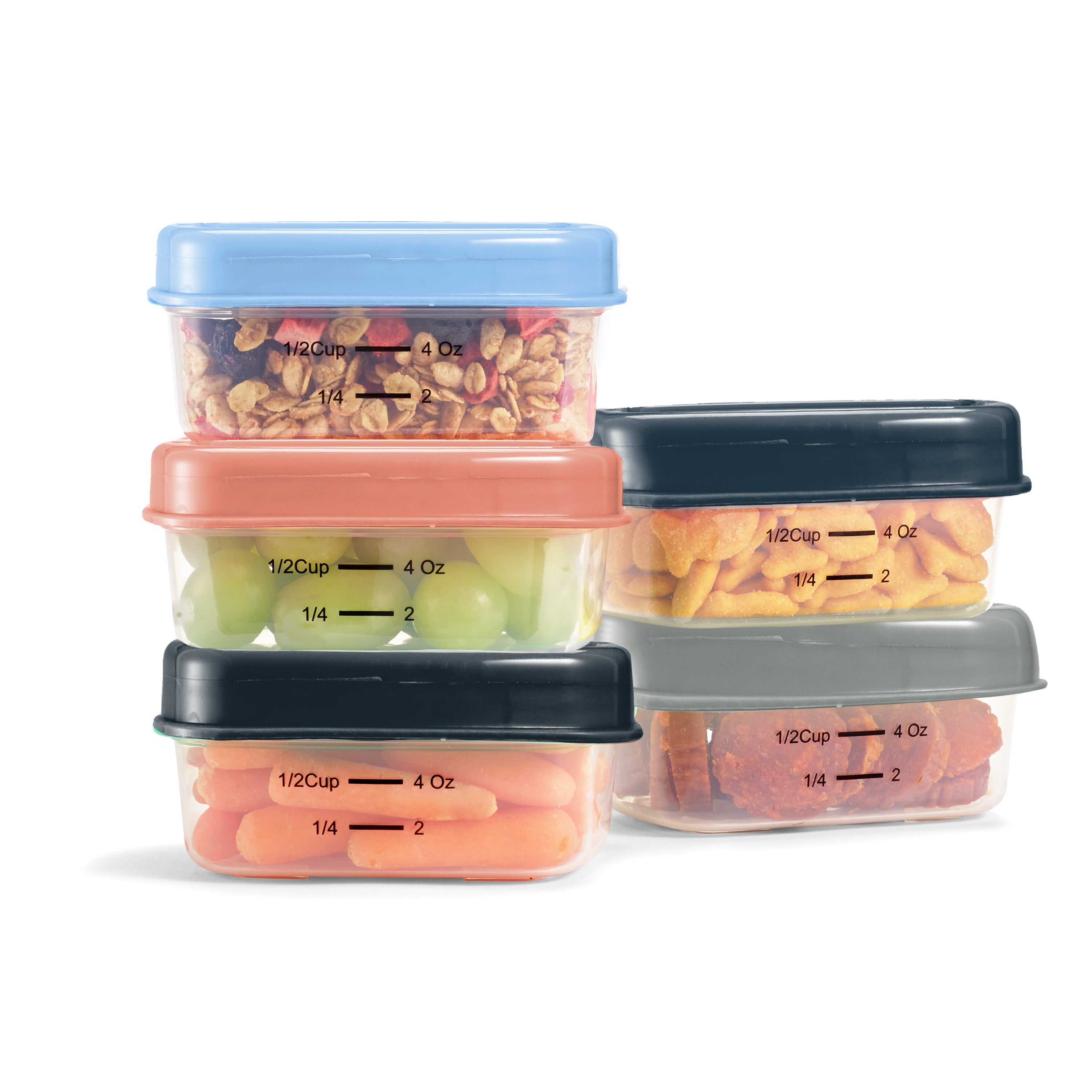 fit-fresh-adult-1-2-cup-food-containers-multicolor-5-pack-leakproof-4-oz-snack-s image 2