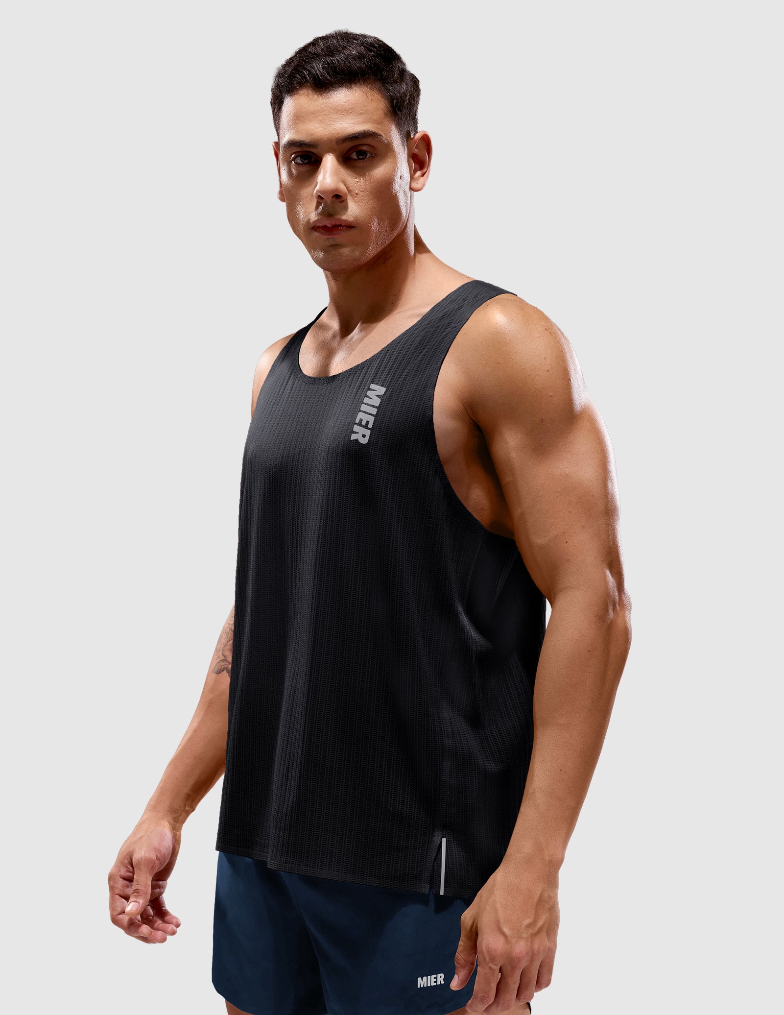 mier-limitless-men-s-running-race-singlet-2-5-oz-ultralight-airmesh-race-tank image 2