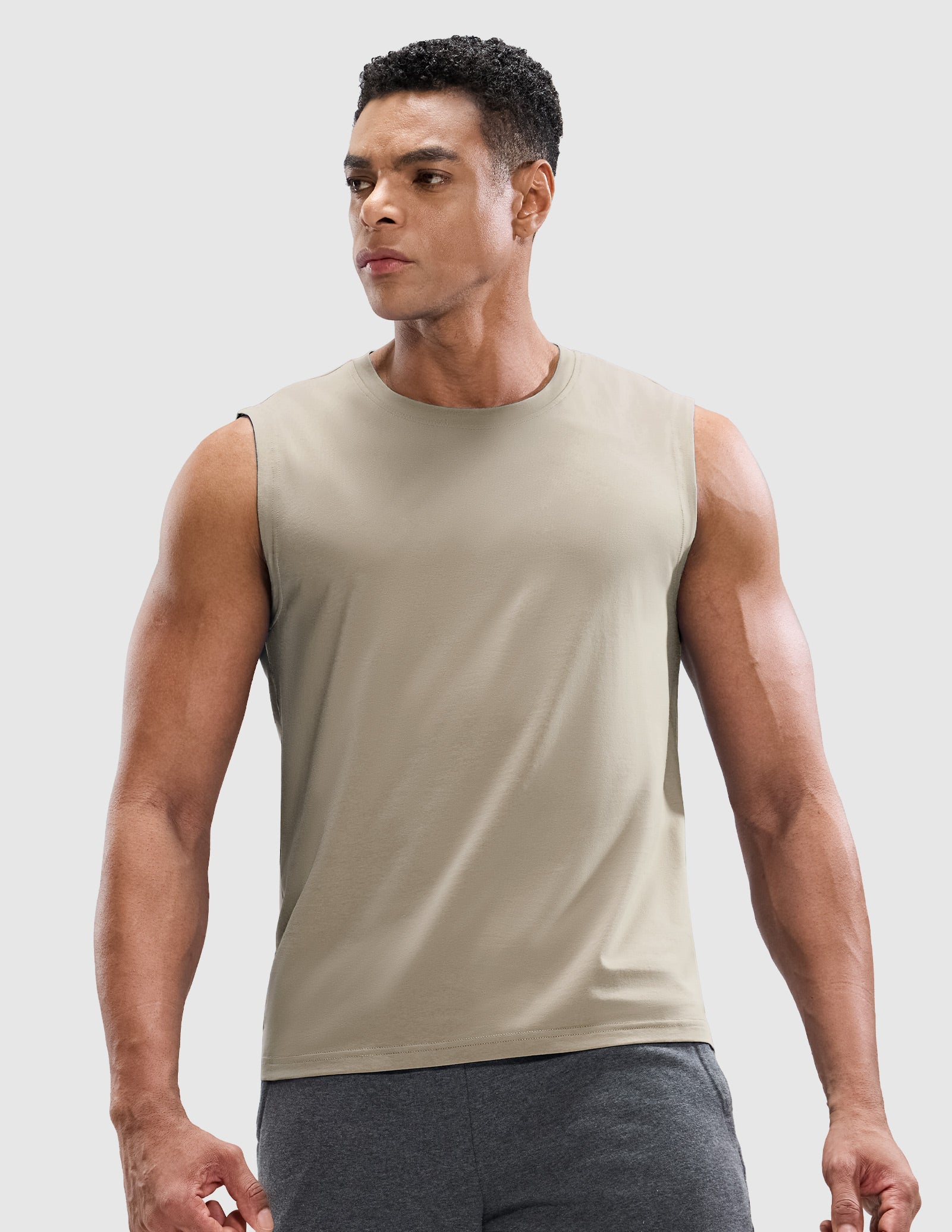 mier-men-s-cotton-sleeveless-muscle-shirt-cotton-spandex-stretch-tank-top image 2