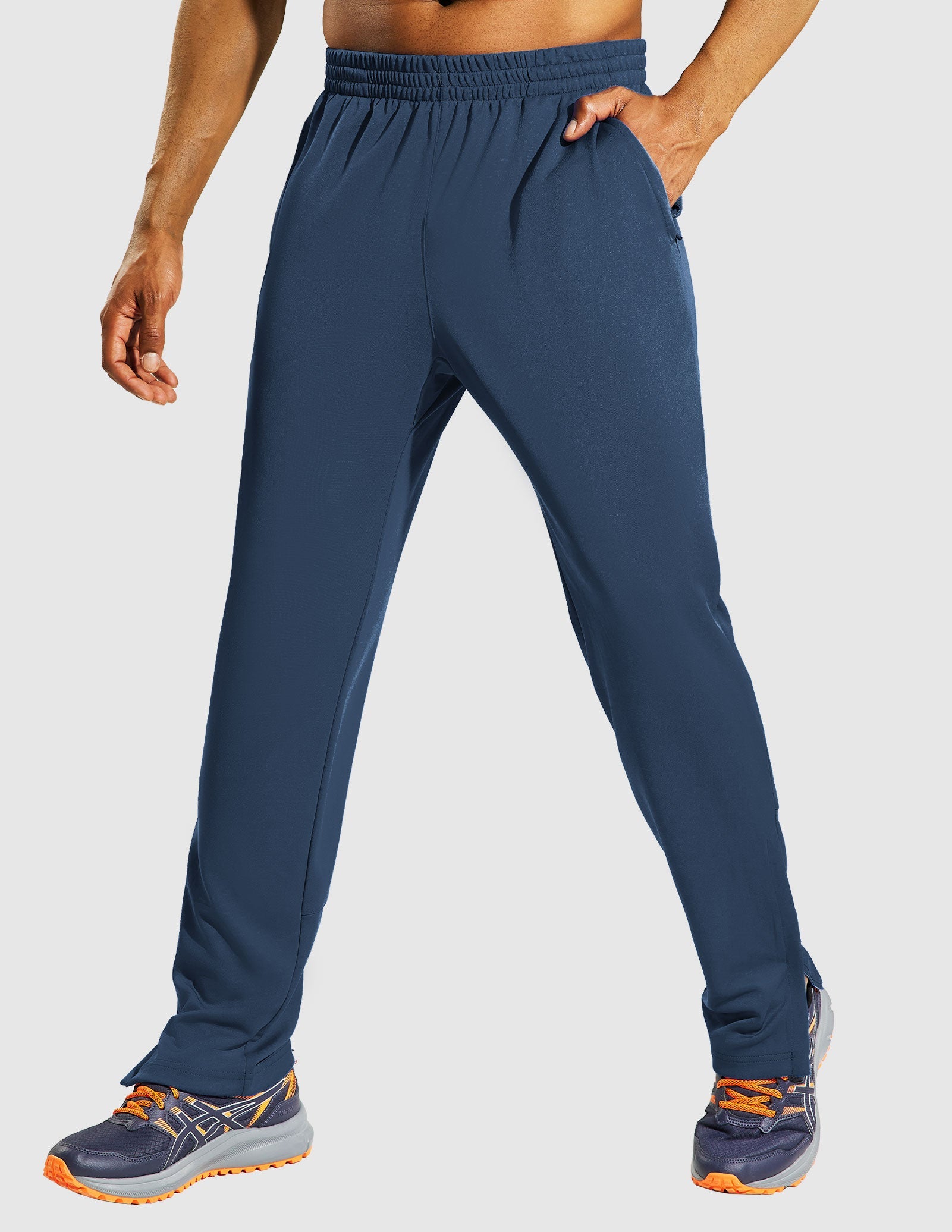 mier-men-s-athletic-joggers-with-pockets-double-knit-track-pants-with-zip-pocket image 2