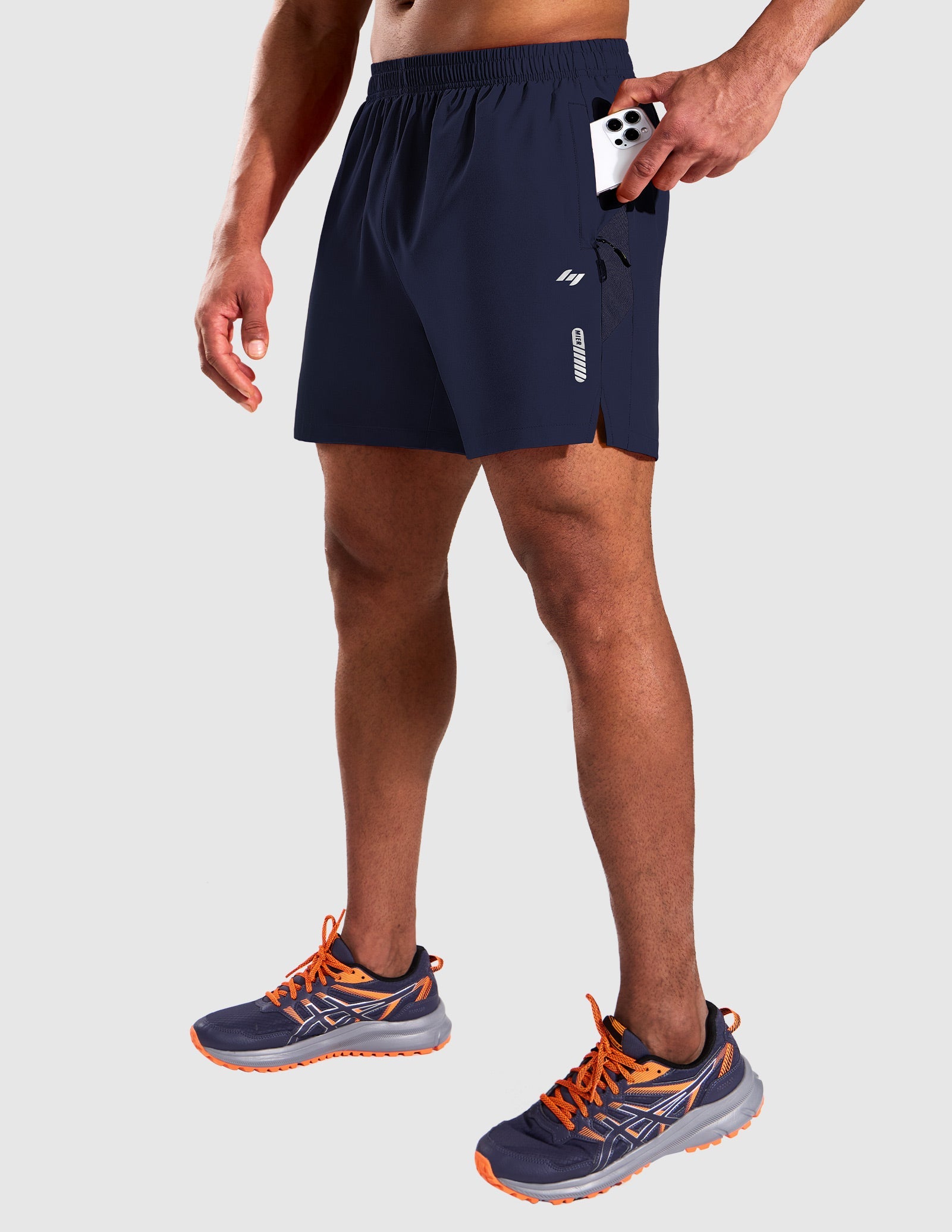 mier-pacelite-men-s-linerless-5-running-shorts-lightweight-4-way-stretch-quick-d image 2