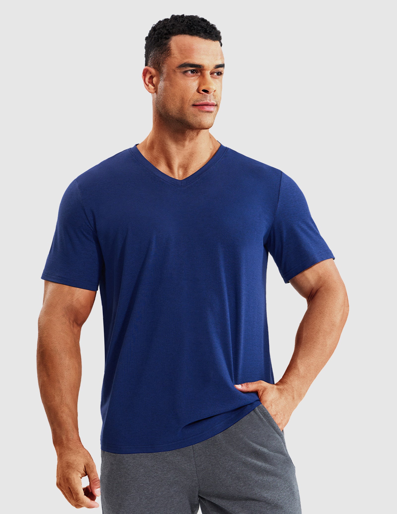 mier-men-s-x-sofort-buttery-soft-dry-fit-v-neck-workout-t-shirt-quick-dry-4-way- image 2