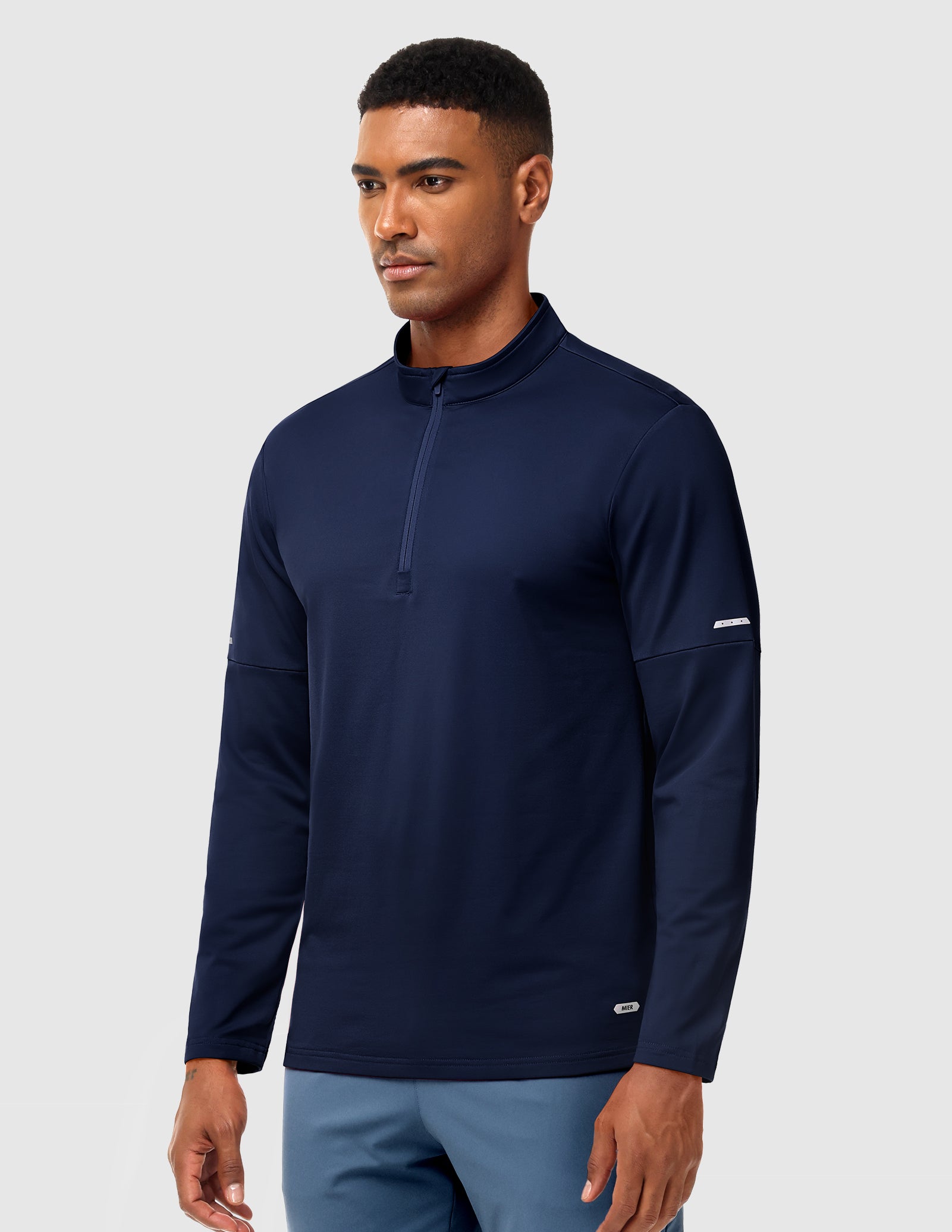 mier-brushed-fleece-lined-quarter-zip-pullover-midweight-men-s-long-sleeve image 8
