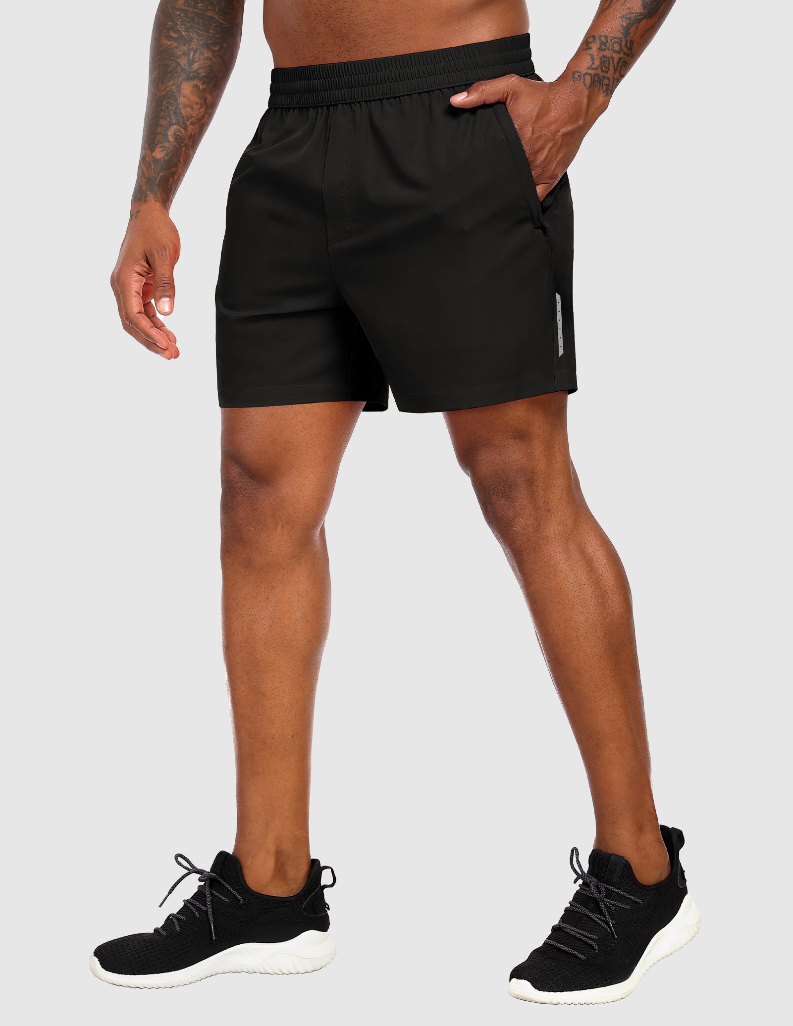 mier-sprintdry-men-s-5-running-shorts-with-phone-pocket-3-zip-pockets-reflective image 2