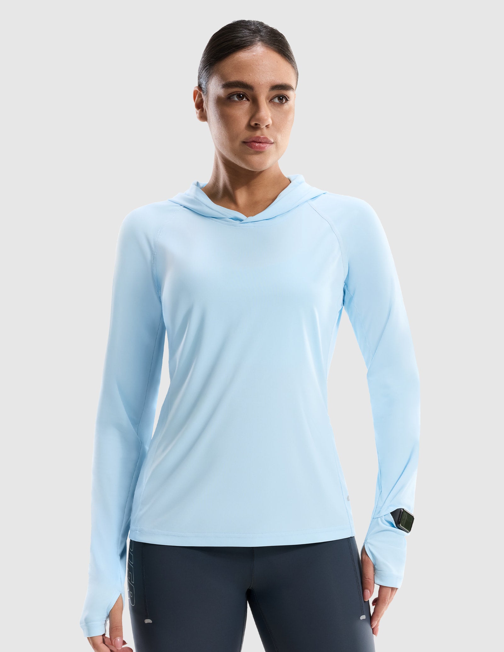 mier-women-s-tempocool-upf-50-performance-long-sleeve-sun-hoodie-lightweight-qui image 1