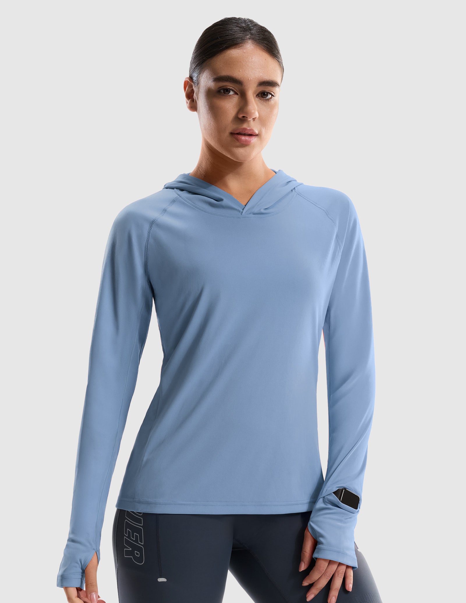 mier-women-s-tempocool-upf-50-performance-long-sleeve-sun-hoodie-lightweight-qui image 7