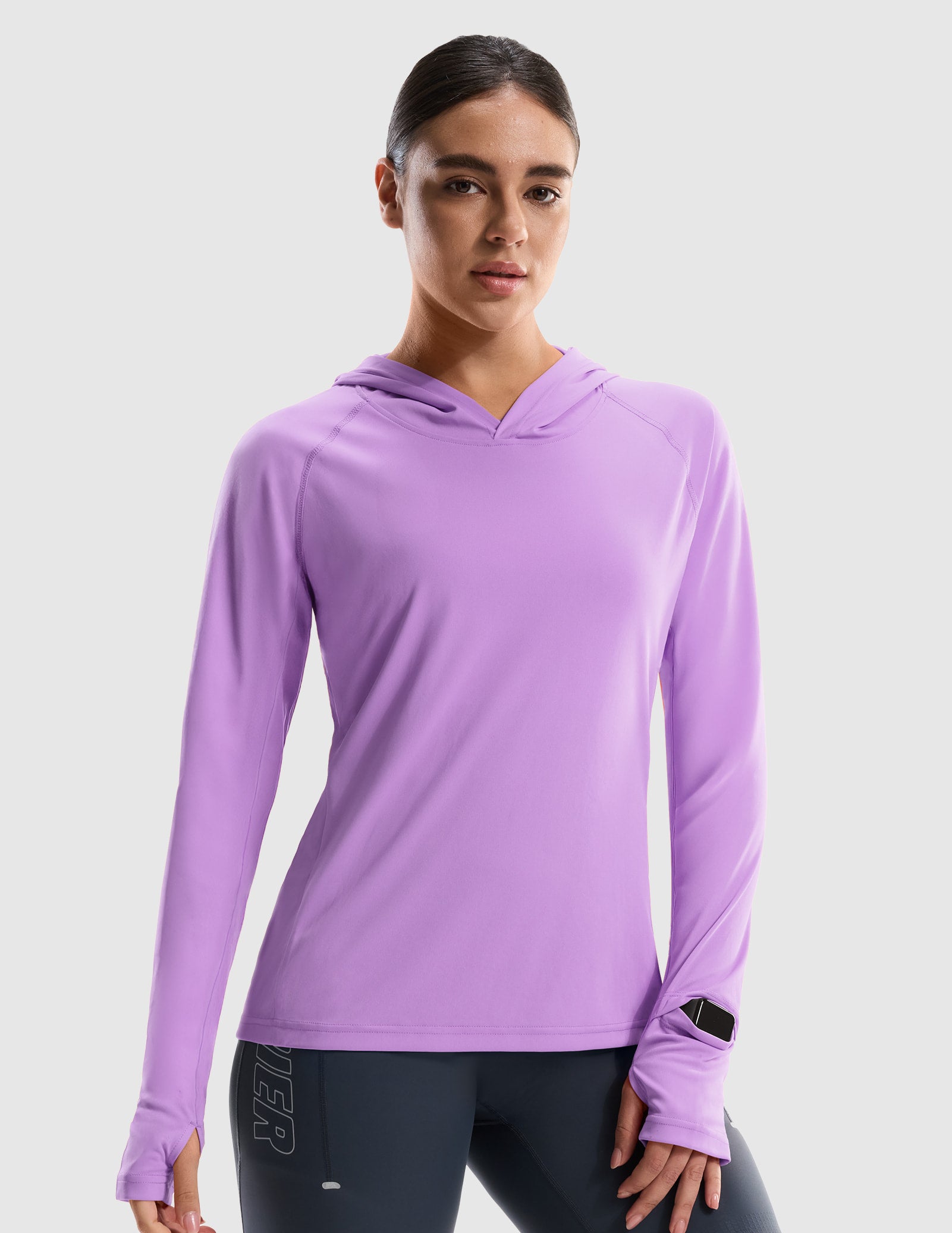 mier-women-s-tempocool-upf-50-performance-long-sleeve-sun-hoodie-lightweight-qui image 5