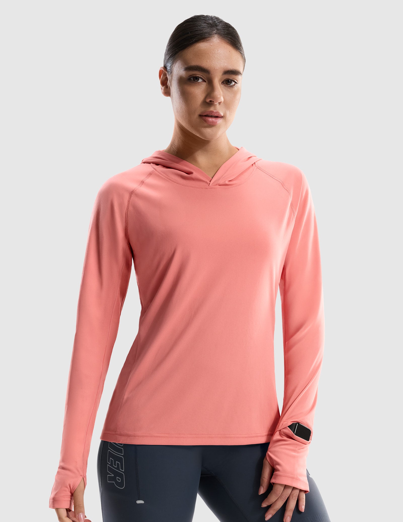 mier-women-s-tempocool-upf-50-performance-long-sleeve-sun-hoodie-lightweight-qui image 3