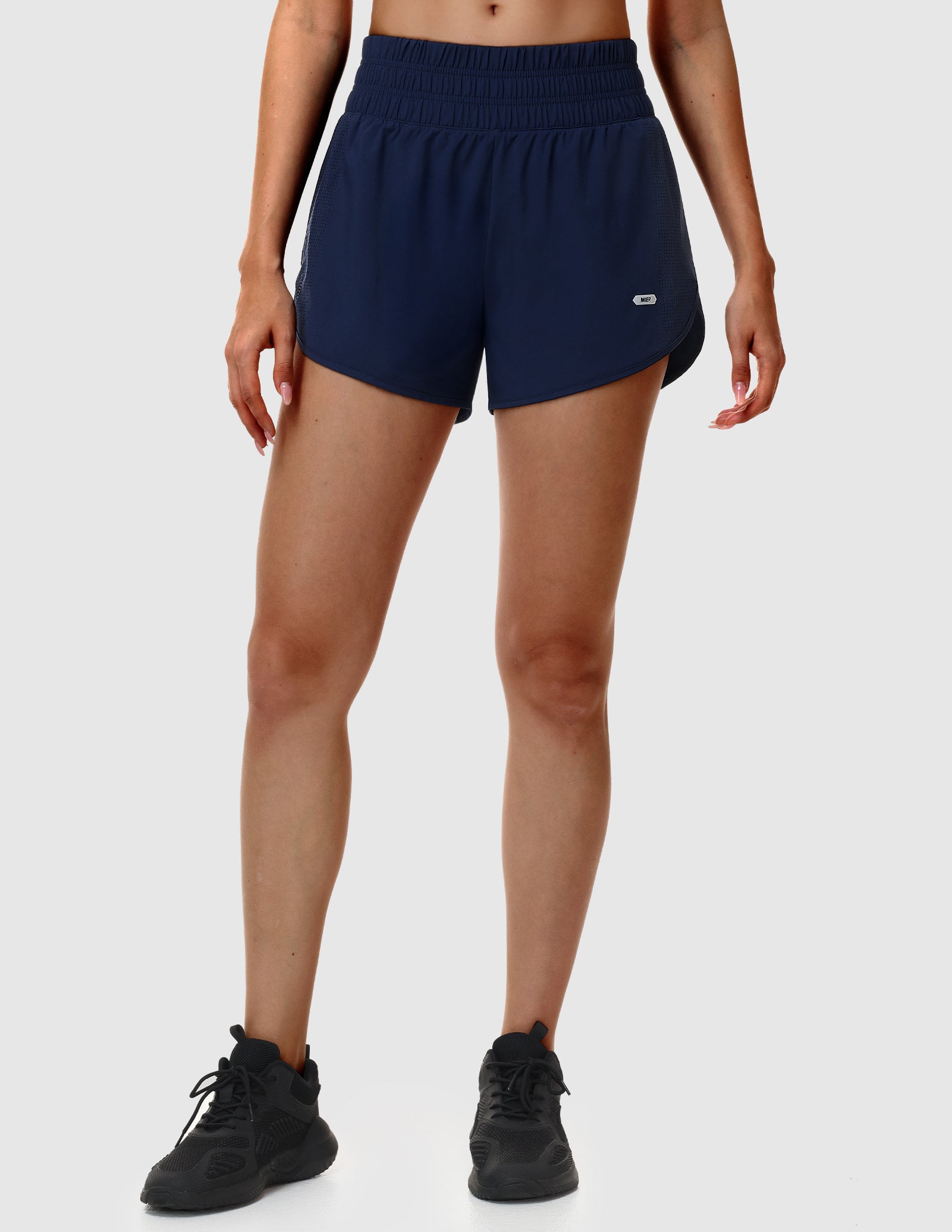 mier-women-s-pacelite-2-in-1-running-shorts-3-with-breathable-mesh-liner-and-pho image 1