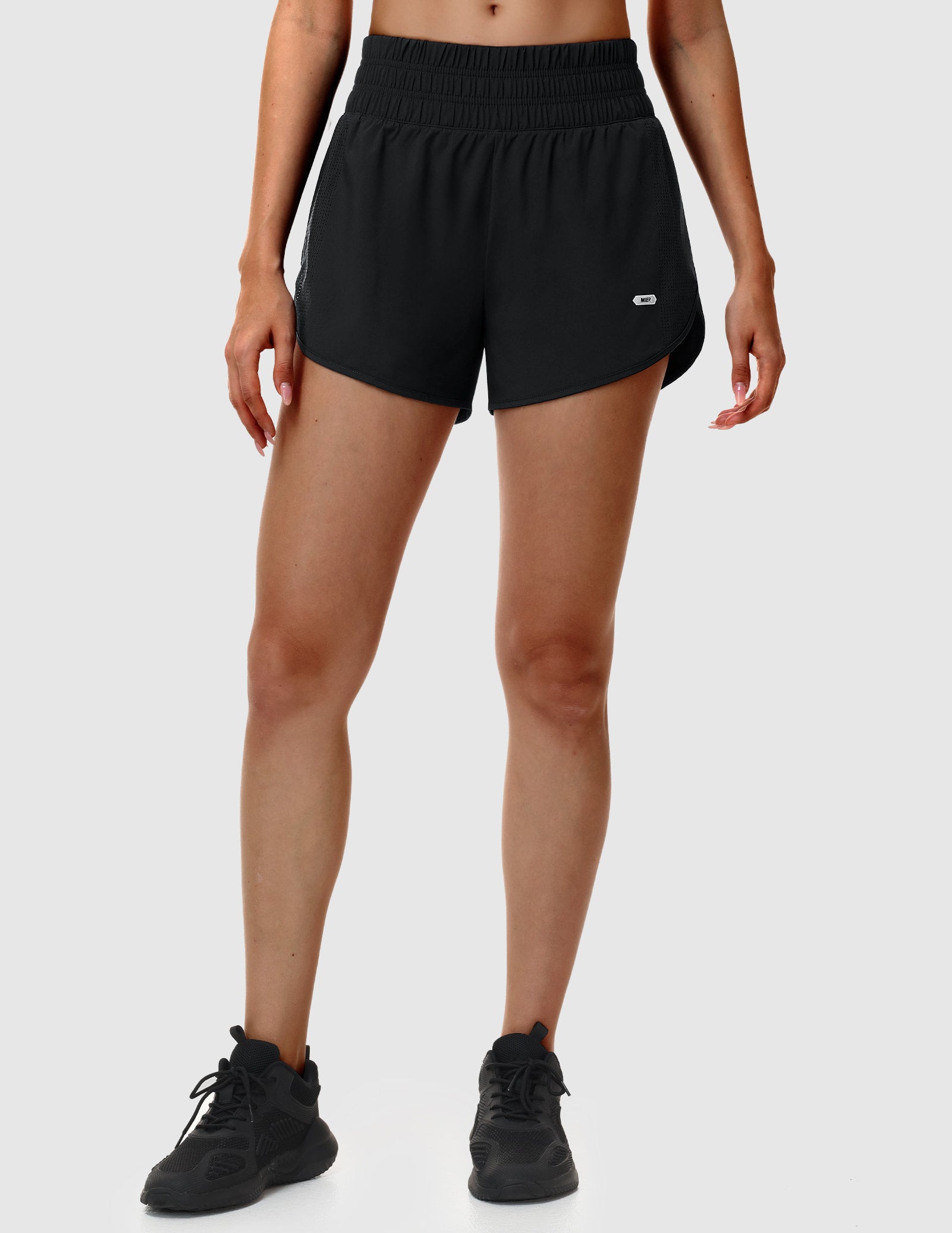 mier-women-s-pacelite-2-in-1-running-shorts-3-with-breathable-mesh-liner-and-pho image 2