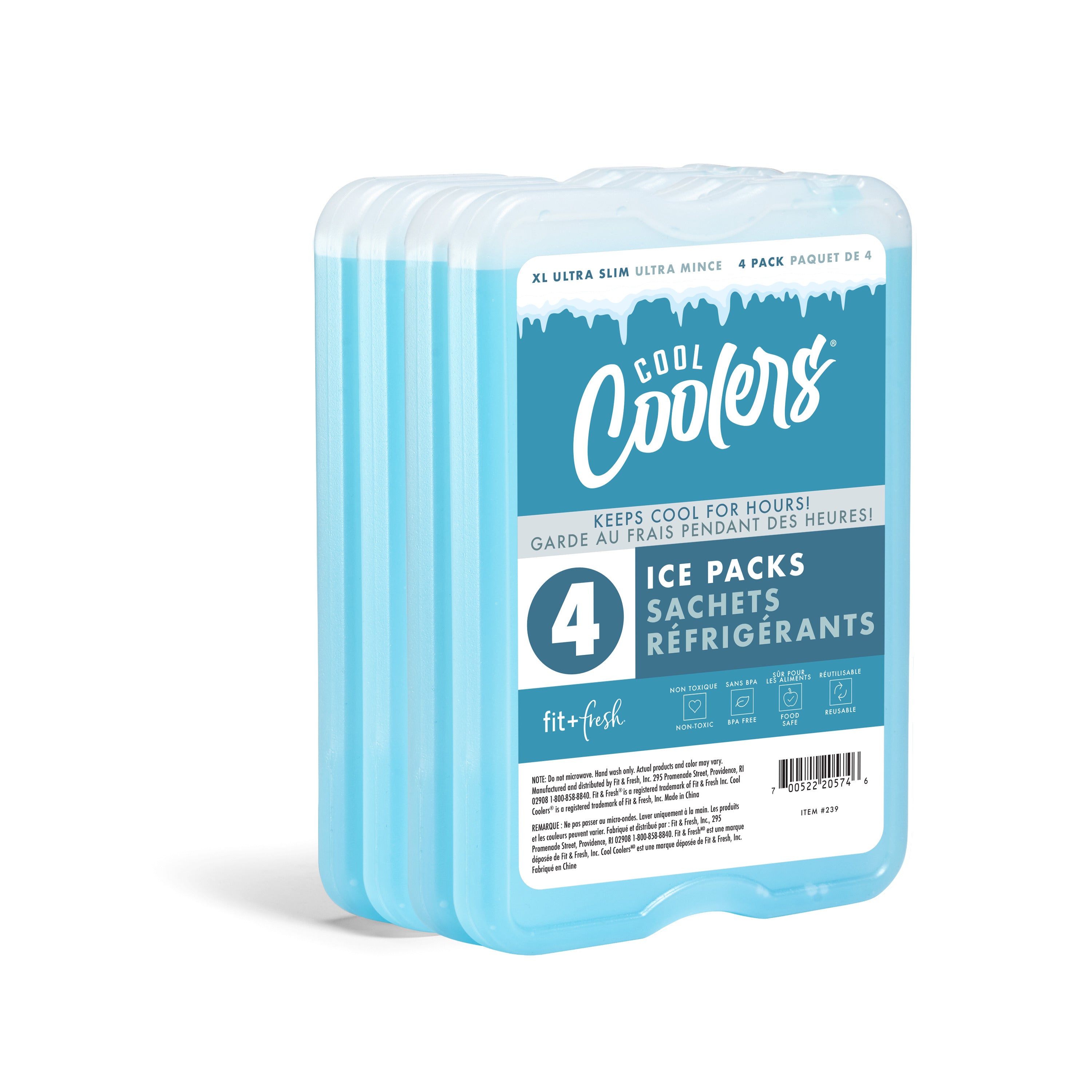 fit-fresh-cool-coolers-xl-hard-ice-packs-clear-blue-extra-large-slim-reusable-ic image 1