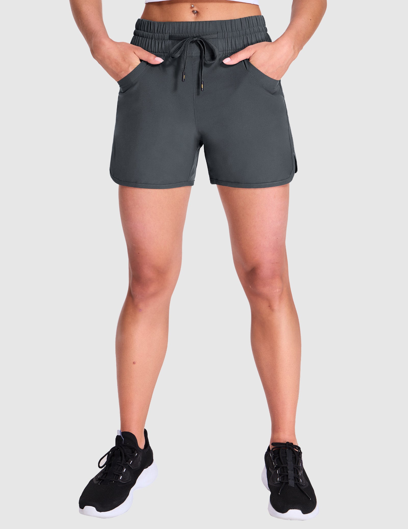 mier-women-s-pacelite-4-split-running-shorts-with-built-in-liner-and-adjustable- image 1