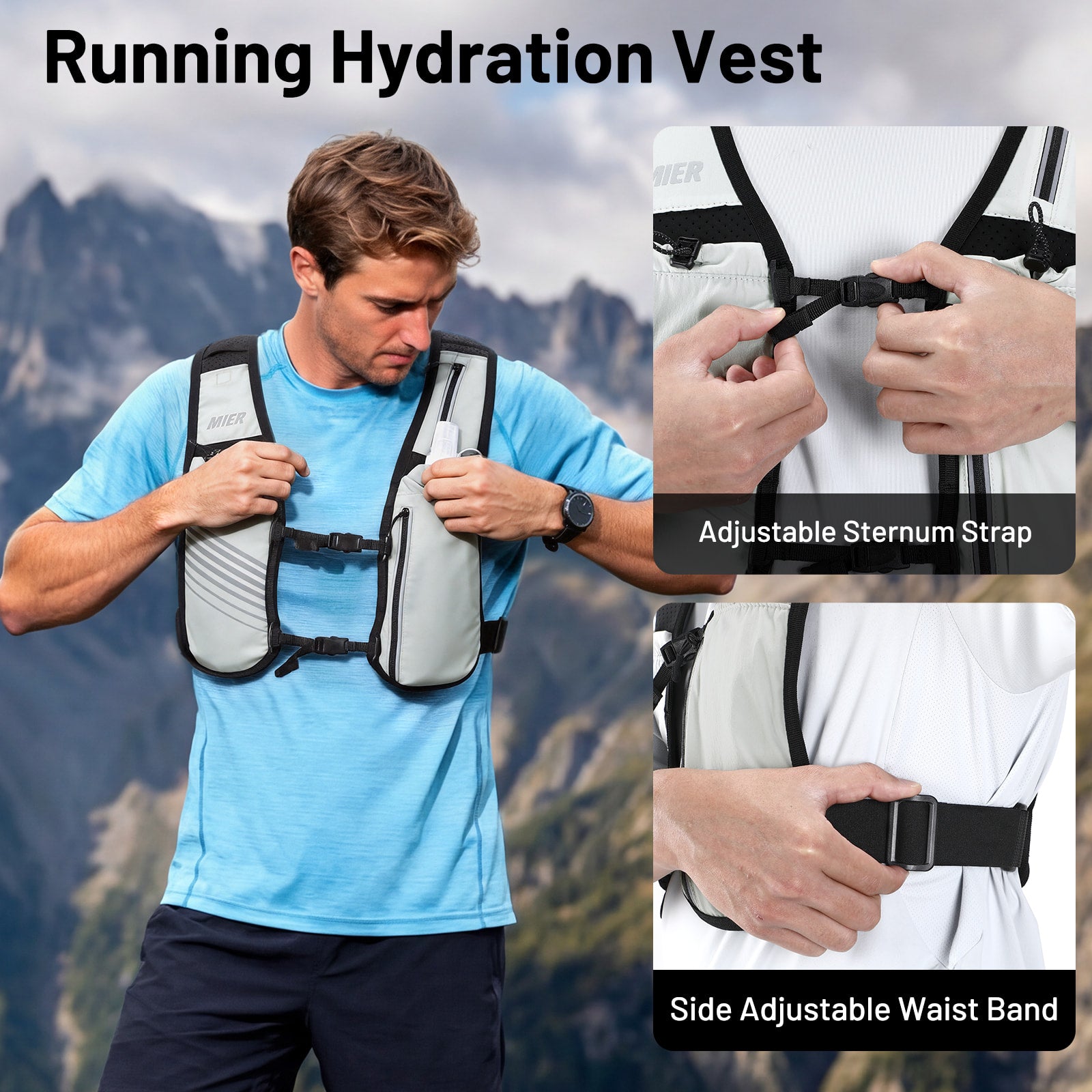 mier-running-hydration-vest-with-500ml-bpa-free-soft-flask-for-women-men image 3