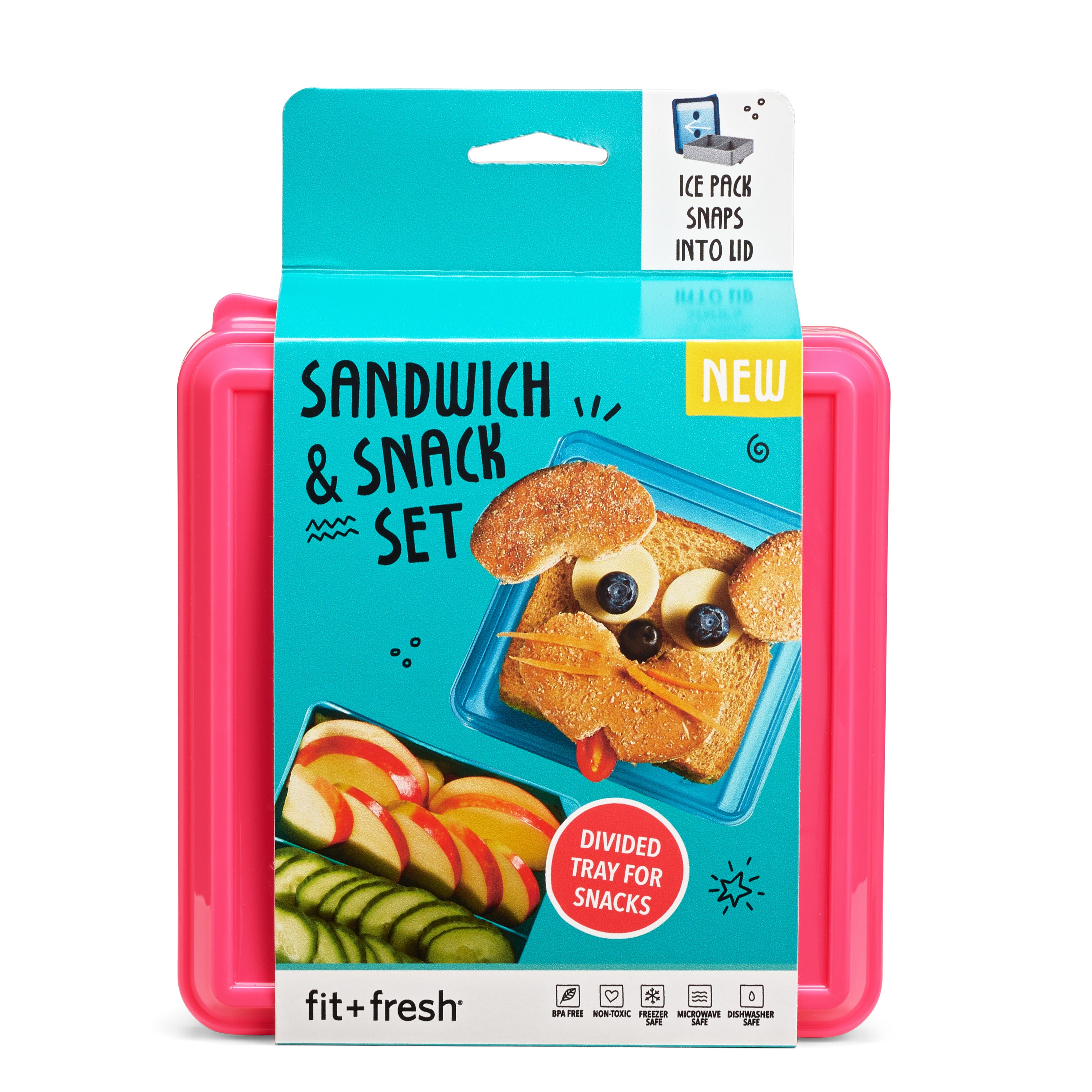 fit-fresh-kids-sandwich-snack-set-multicolor-bento-style-container-with-attachab image 1