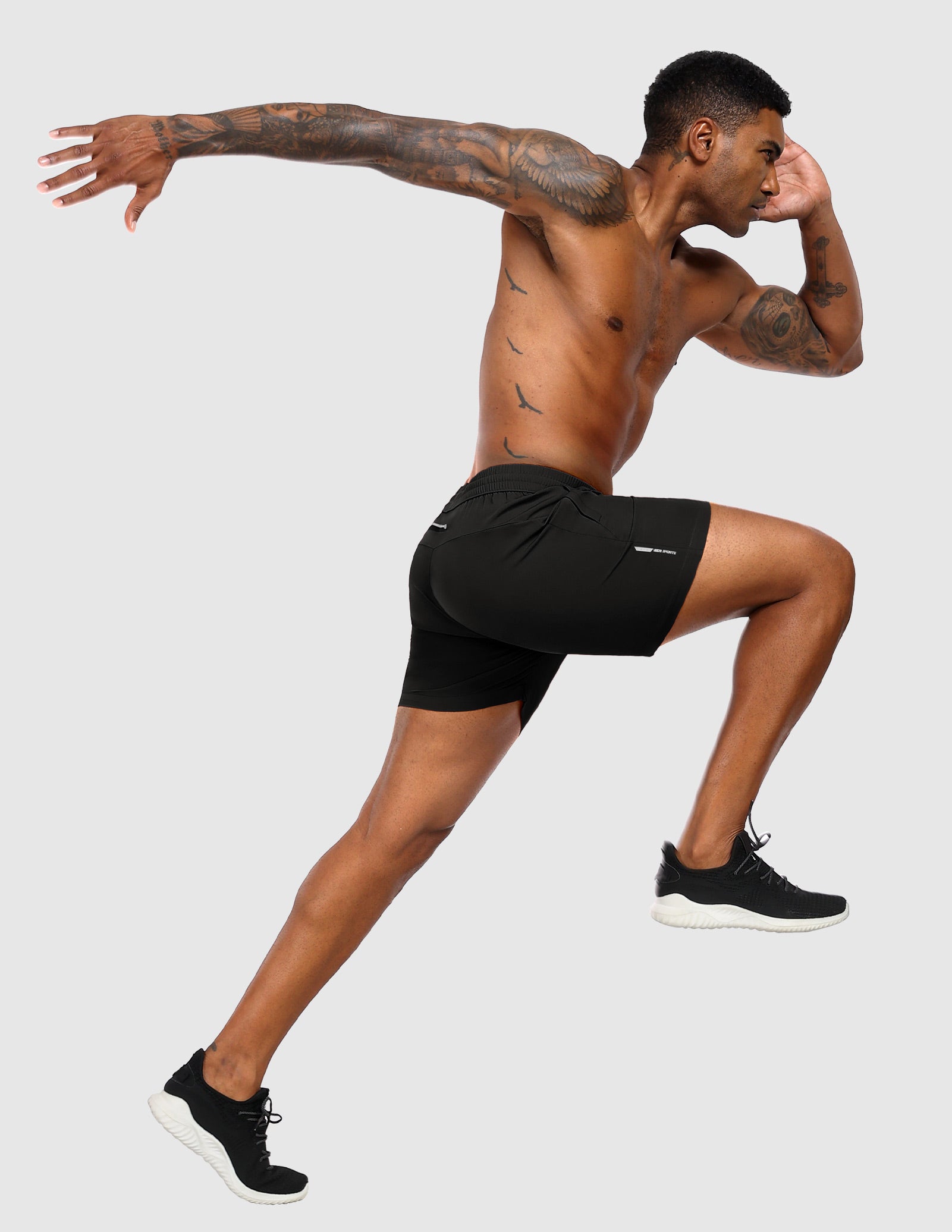 mier-sprintdry-men-s-5-running-shorts-with-phone-pocket-3-zip-pockets-reflective image 4