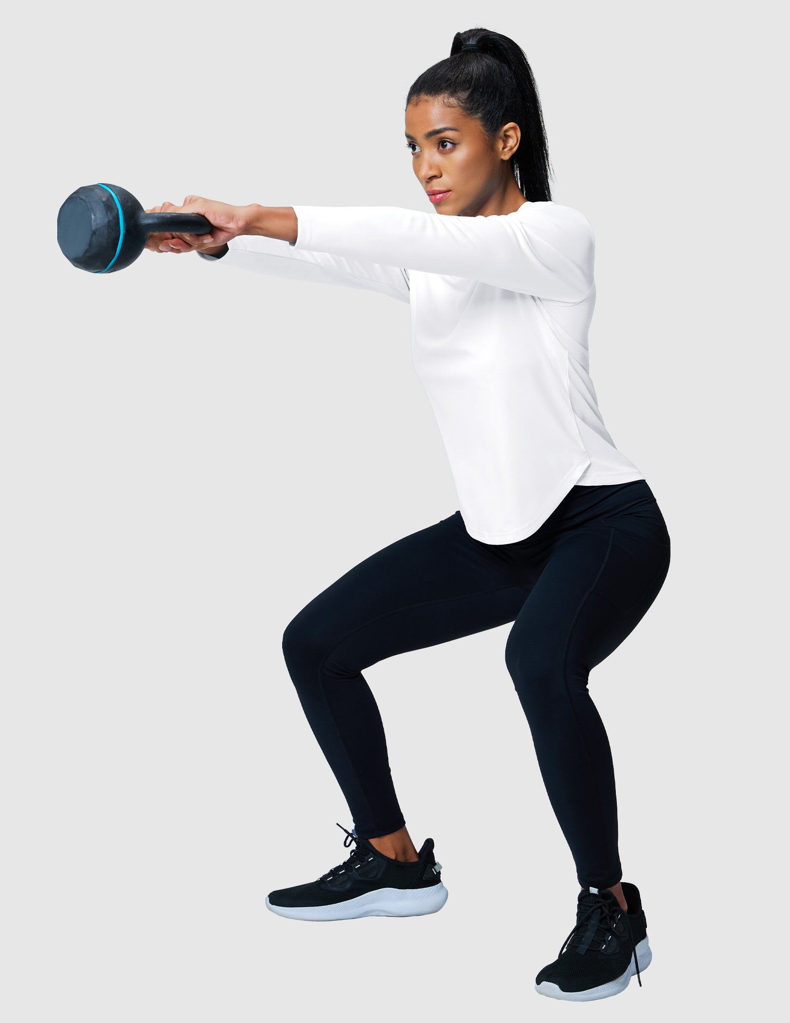 mier-tempocool-women-s-upf-50-v-neck-long-sleeve-running-tee image 5