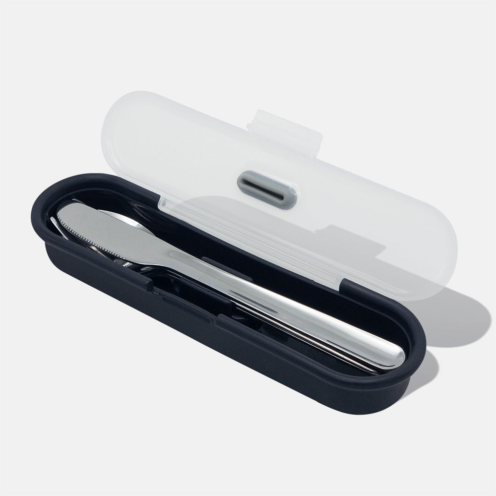 built-gourmet-stainless-steel-utensils-and-case-4-piece-travel-cutlery-set-with- image 3