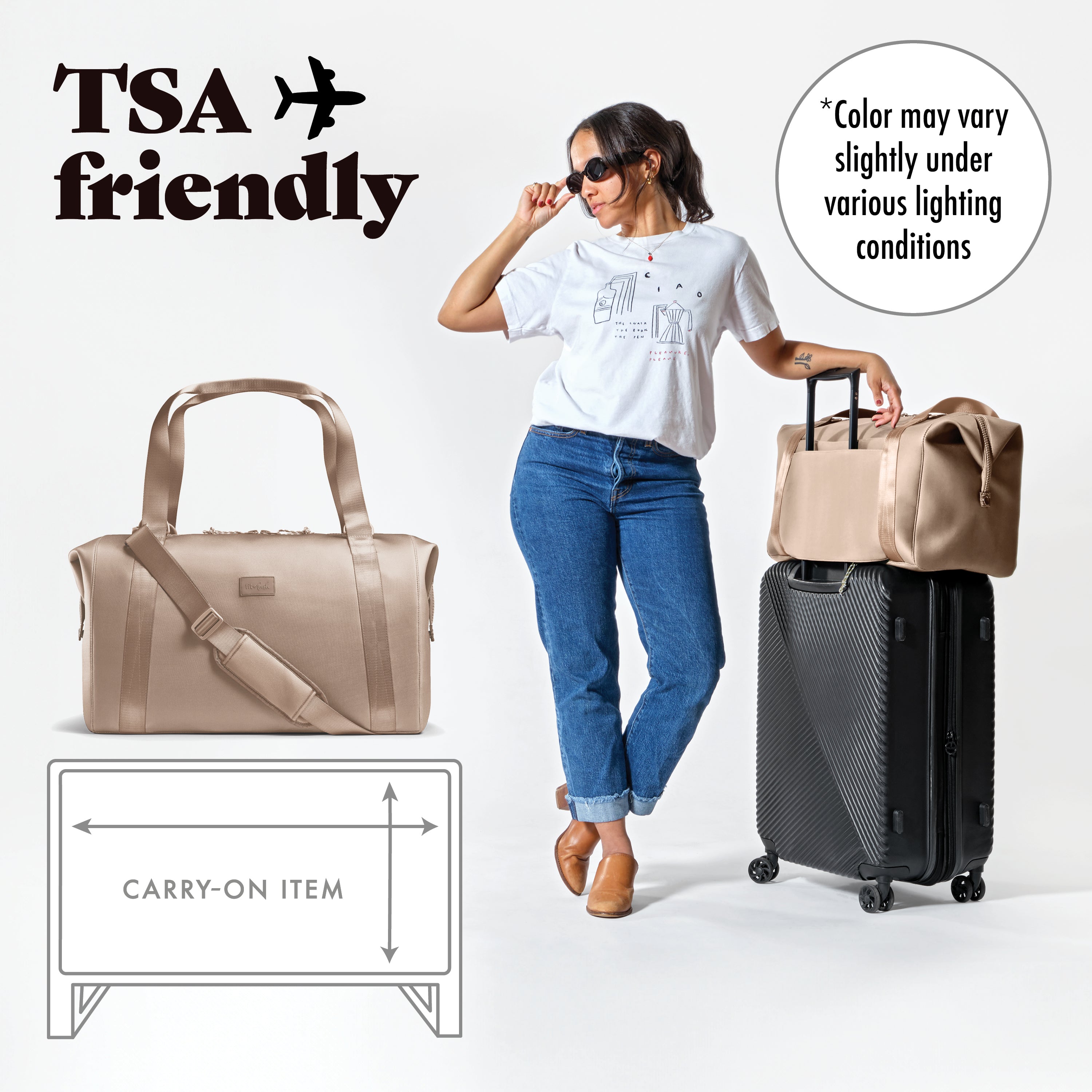fit-fresh-neoprene-adult-travel-duffel-19-inch-carry-on-taupe image 3