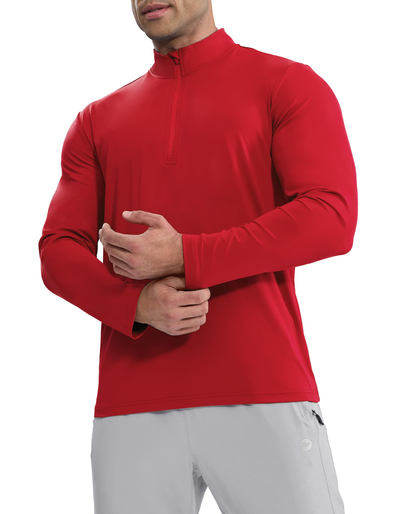 mier-men-s-long-sleeve-1-4-zip-performance-base-layer-shirt image 3