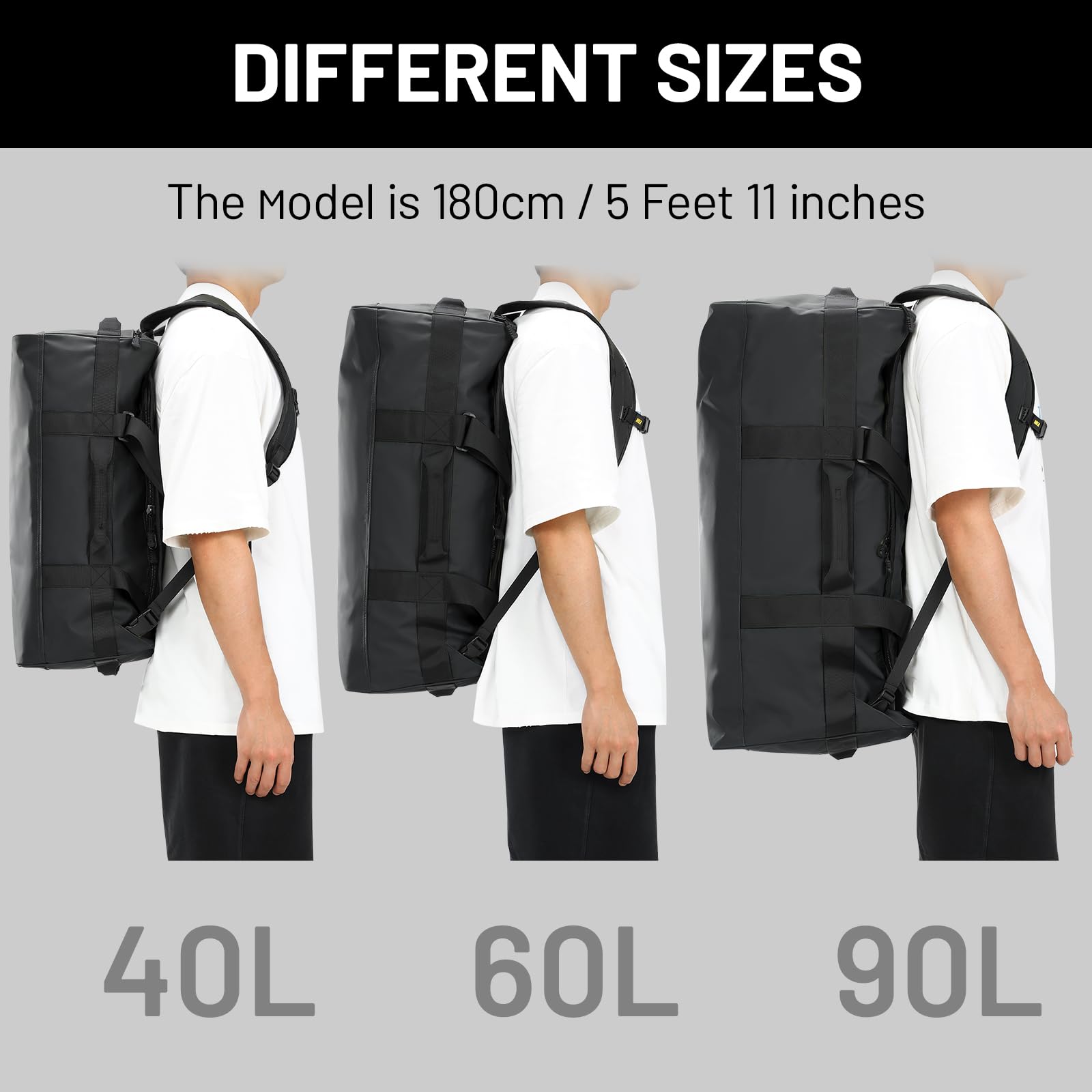 mier-large-convertible-backpack-duffle-heavy-duty-water-resistant-60l-travel-and image 5