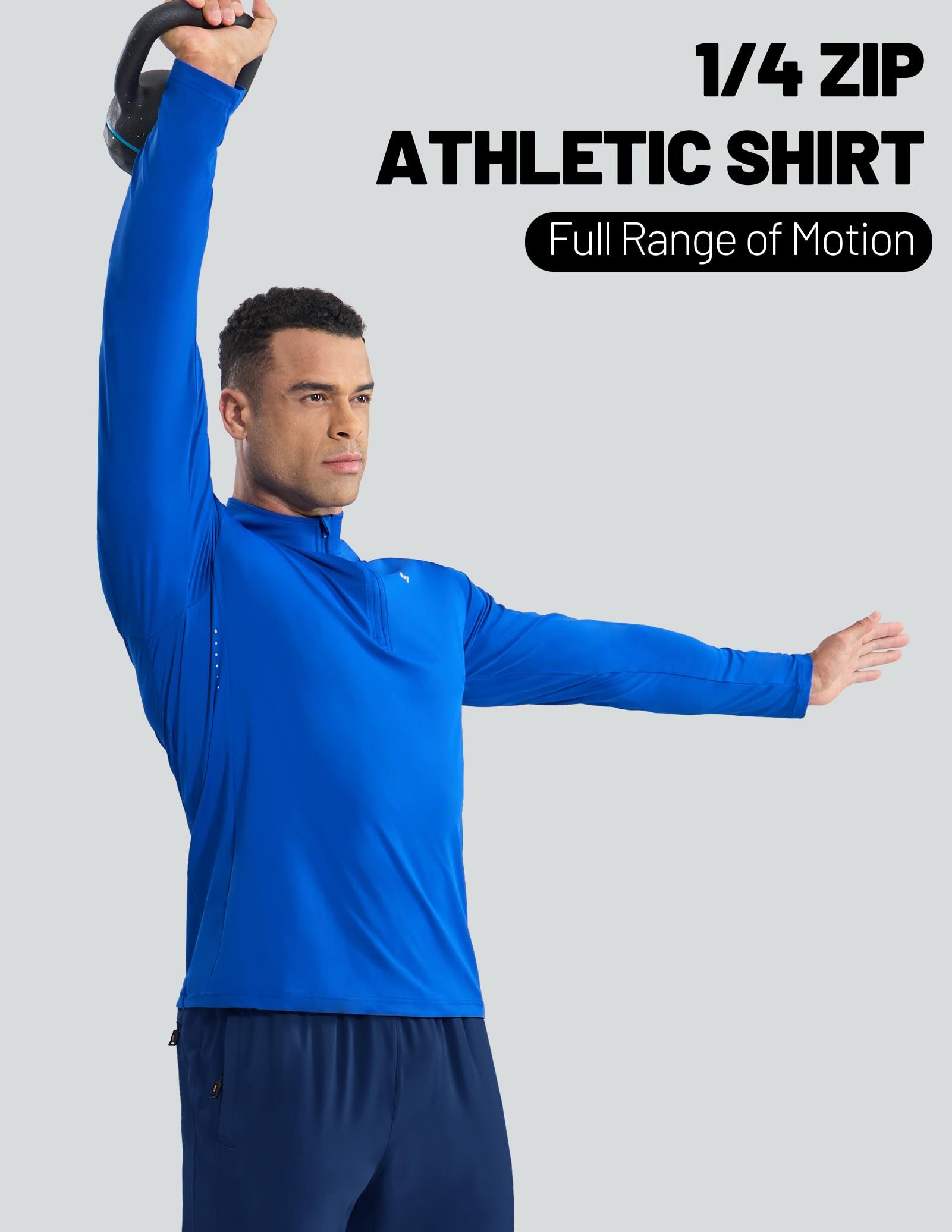 mier-men-s-long-sleeve-train-1-4-zip-upf-50-quick-dry-4-way-stretch-running-pull image 6