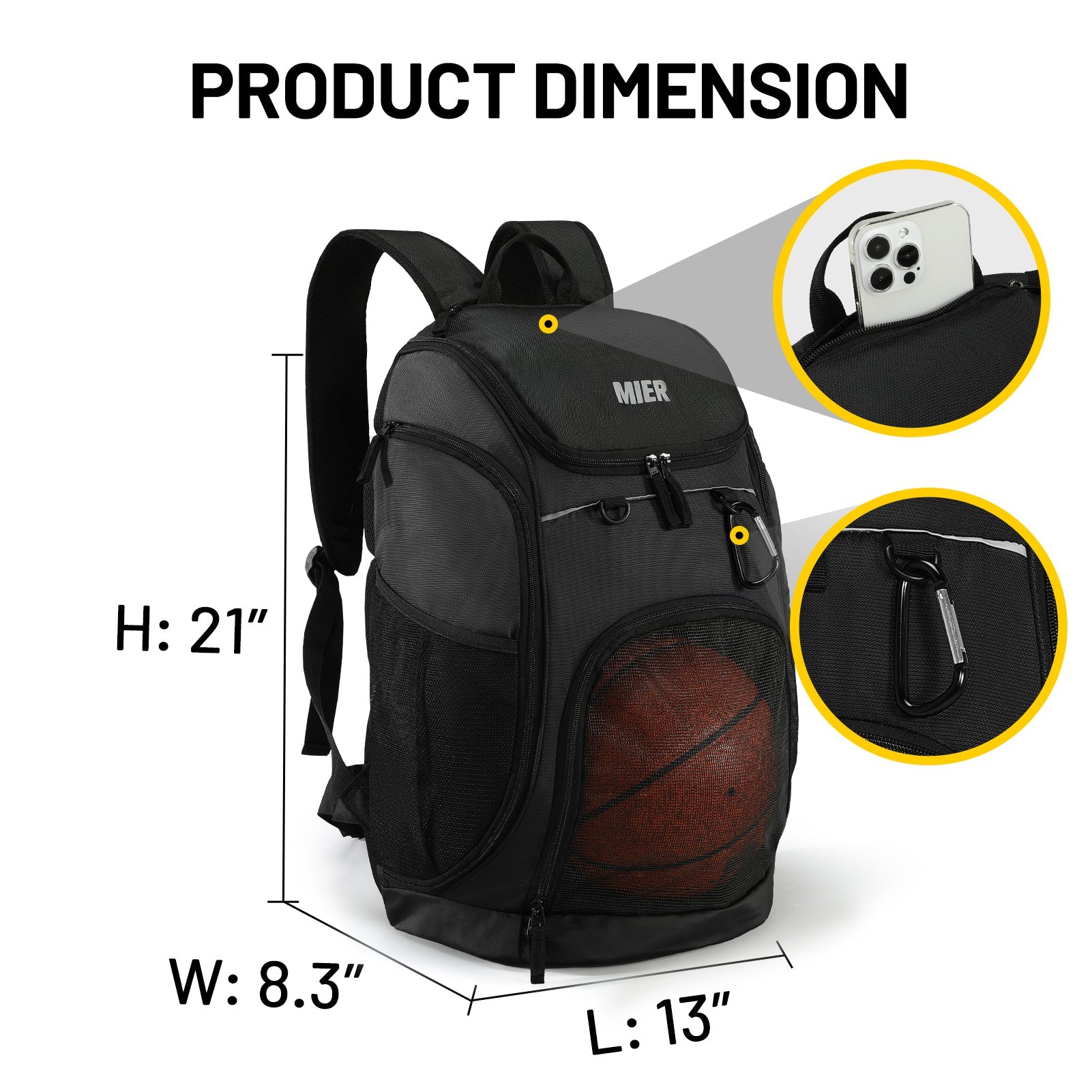 mier-40l-basketball-backpack-large-sports-gym-bag-with-ventilated-shoe-compartme image 4