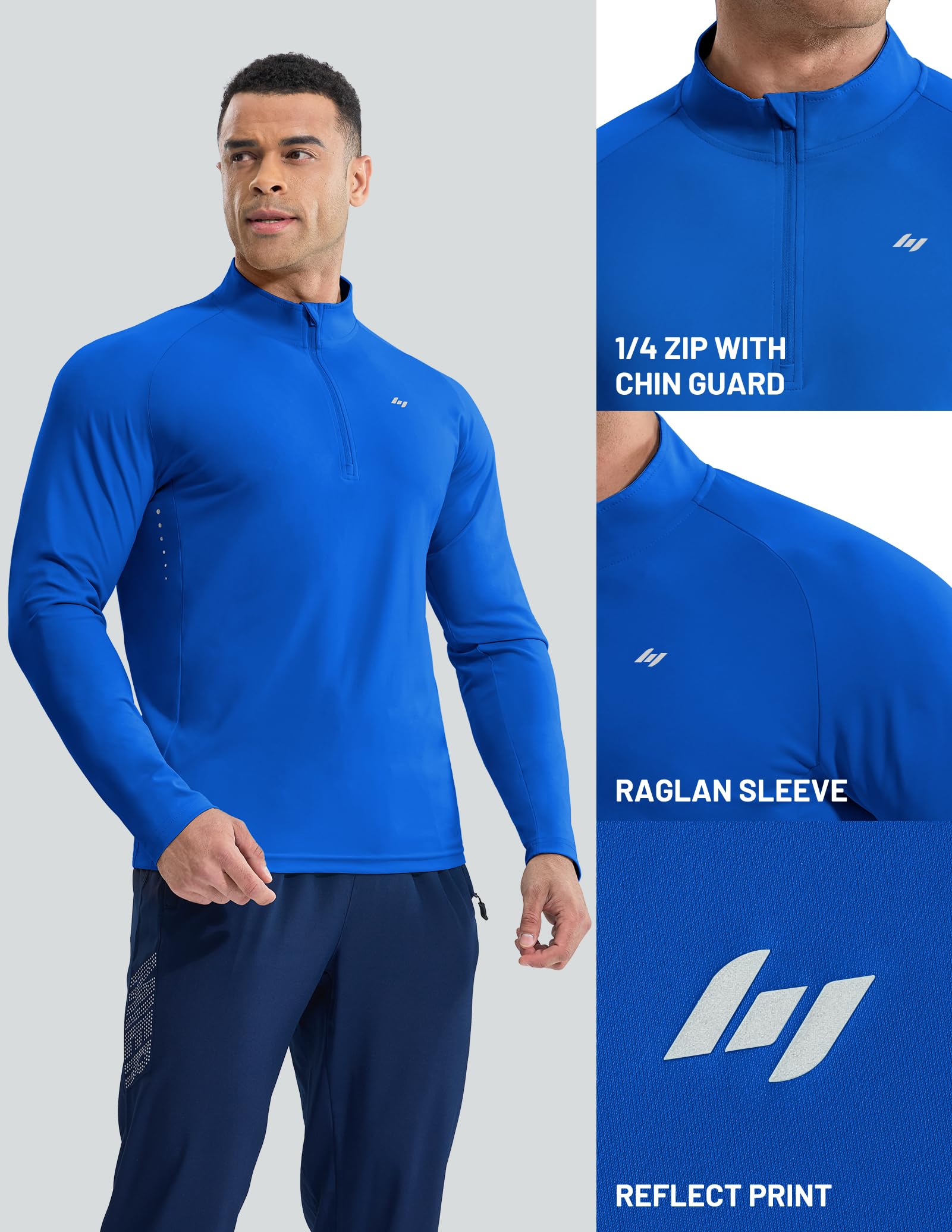 mier-men-s-long-sleeve-train-1-4-zip-upf-50-quick-dry-4-way-stretch-running-pull image 4