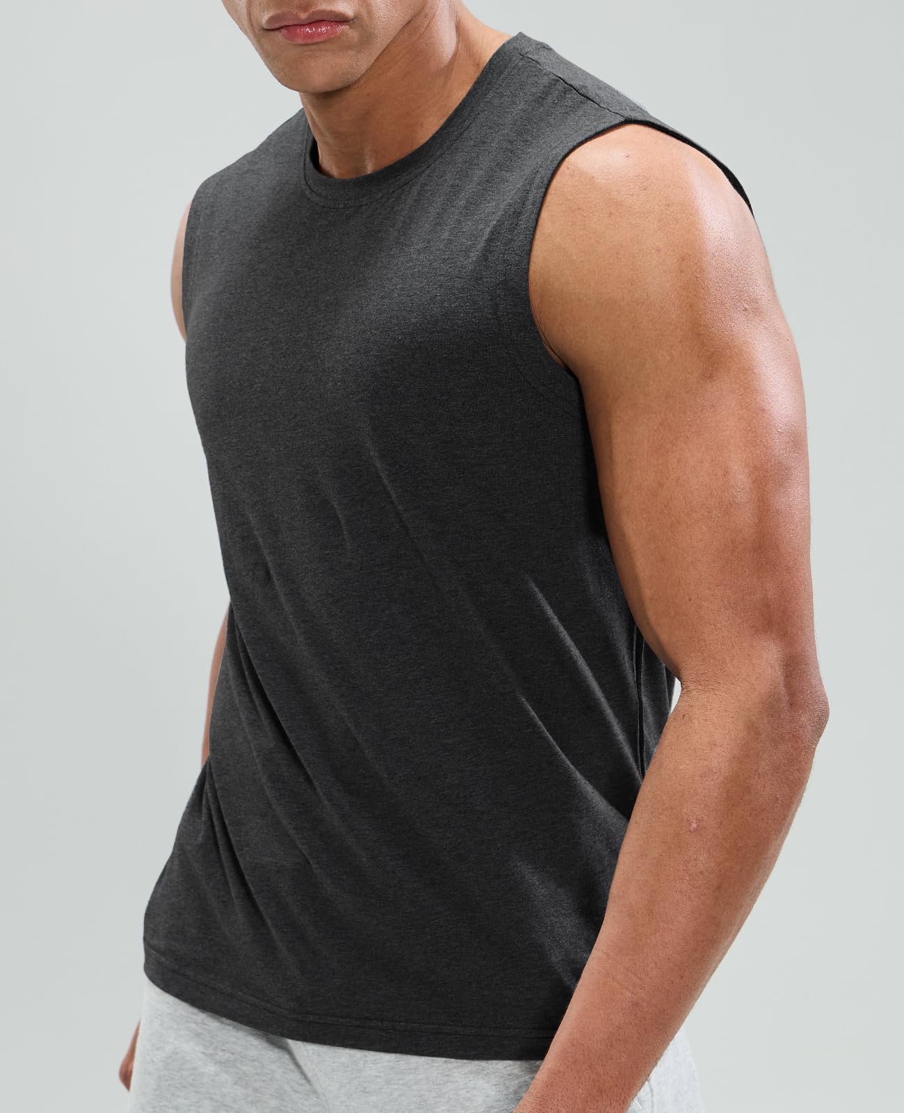 mier-men-s-cotton-sleeveless-muscle-shirt-cotton-spandex-stretch-tank-top image 8
