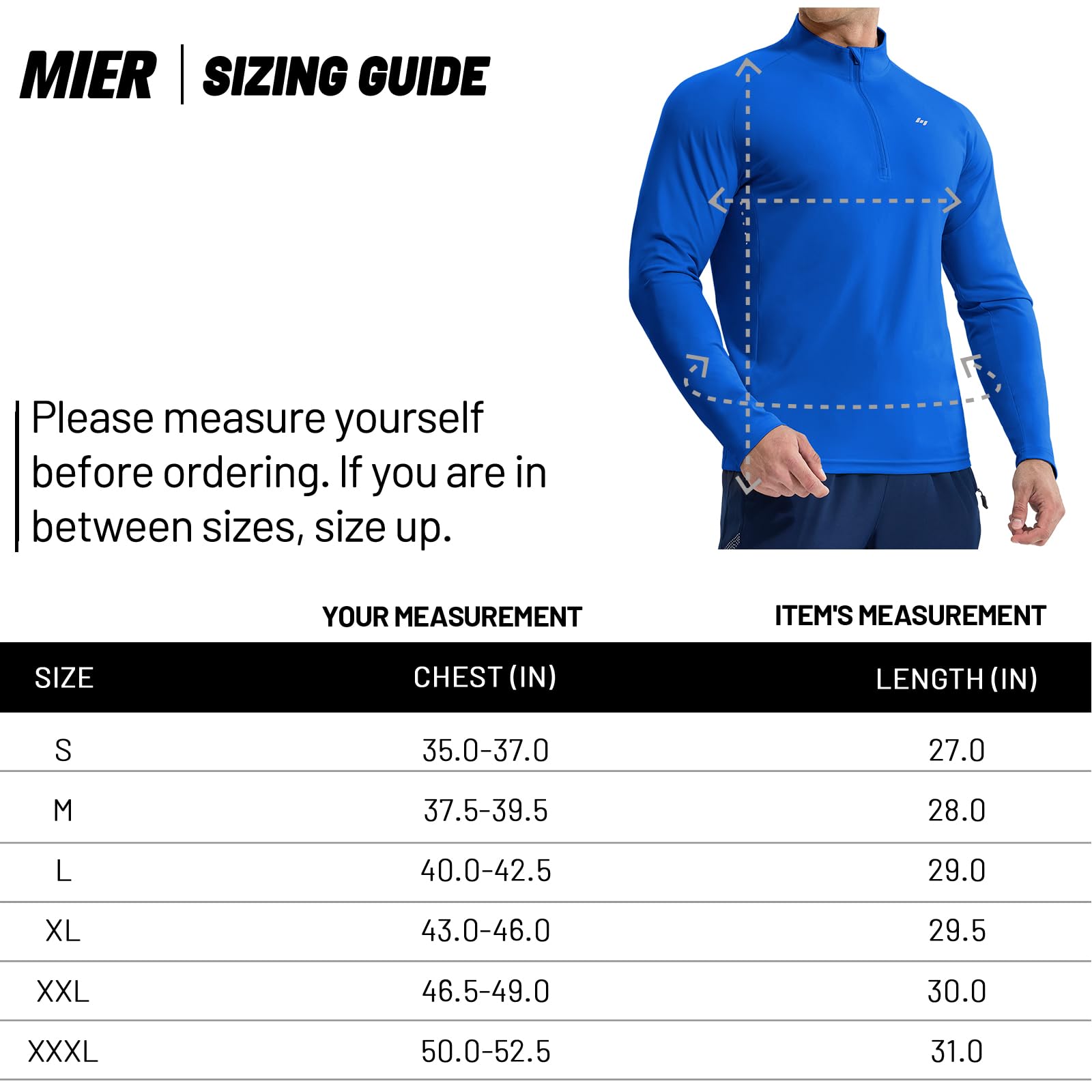 mier-men-s-long-sleeve-train-1-4-zip-upf-50-quick-dry-4-way-stretch-running-pull image 7