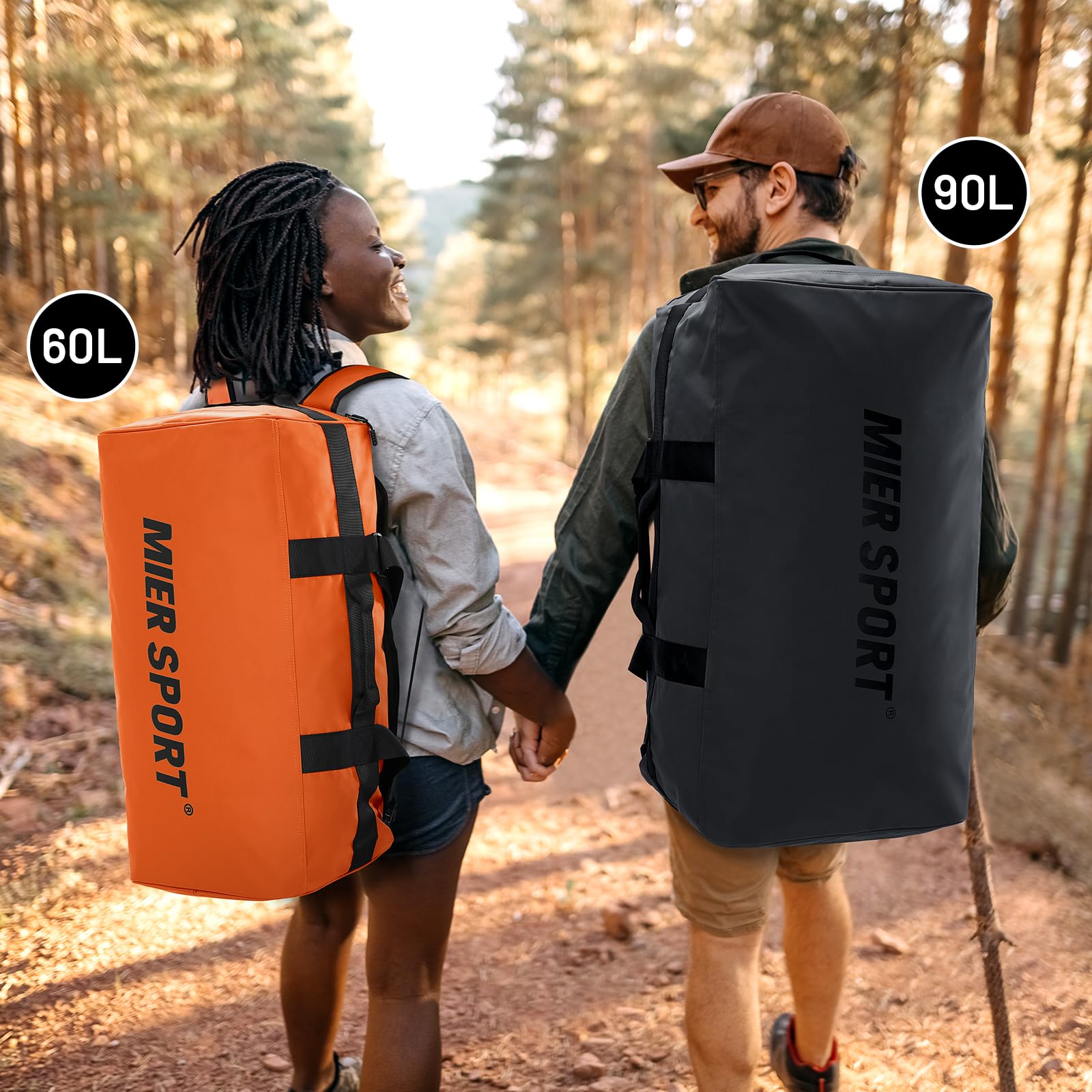 mier-large-convertible-backpack-duffle-heavy-duty-water-resistant-60l-travel-and image 6