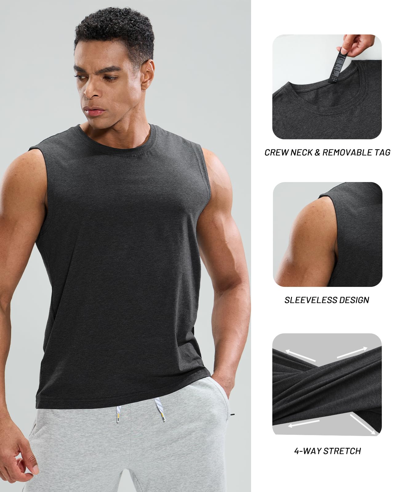 mier-men-s-cotton-sleeveless-muscle-shirt-cotton-spandex-stretch-tank-top image 7