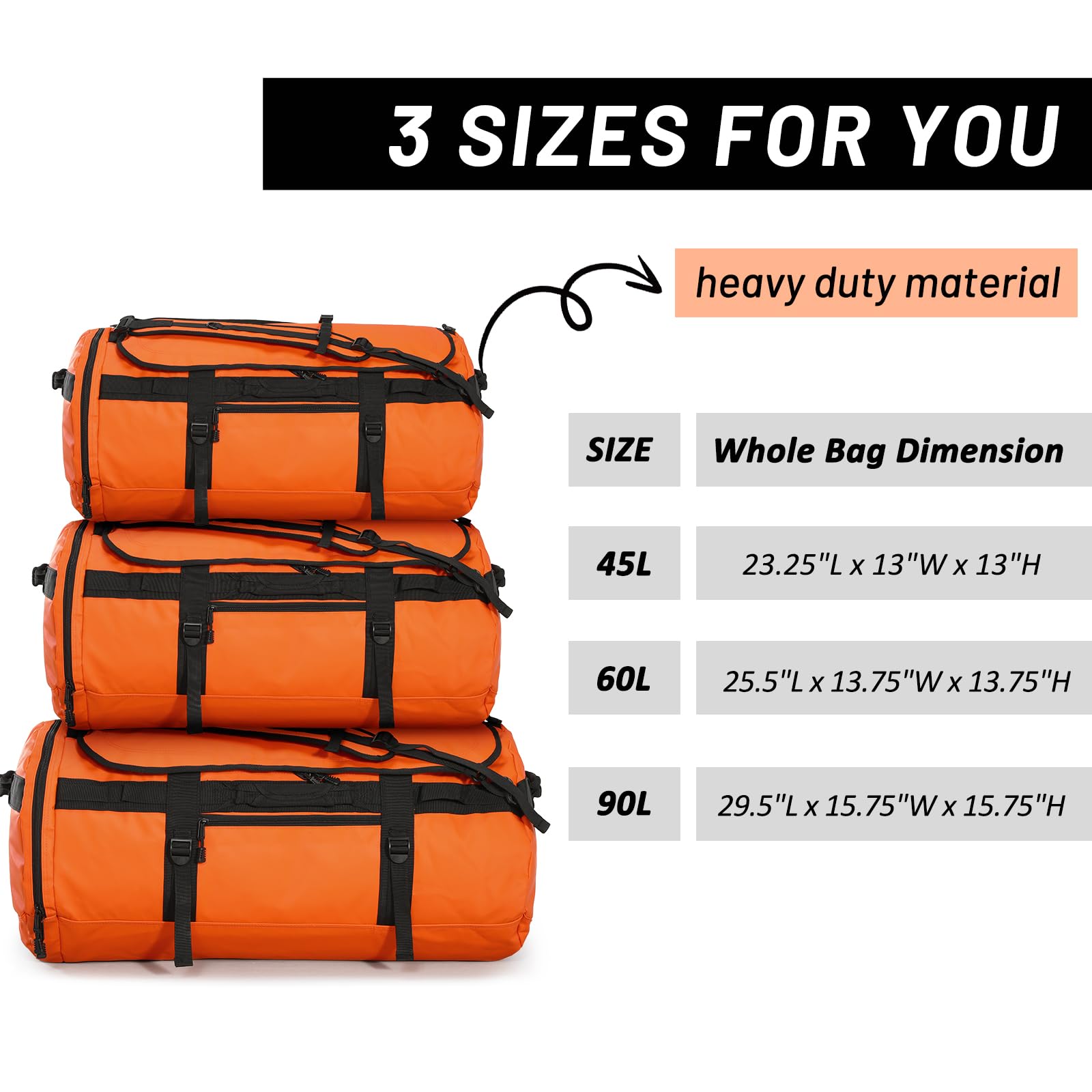 mier-large-duffel-backpack-sports-gym-bag-with-shoe-compartment-45l-60l-90l-trav image 5