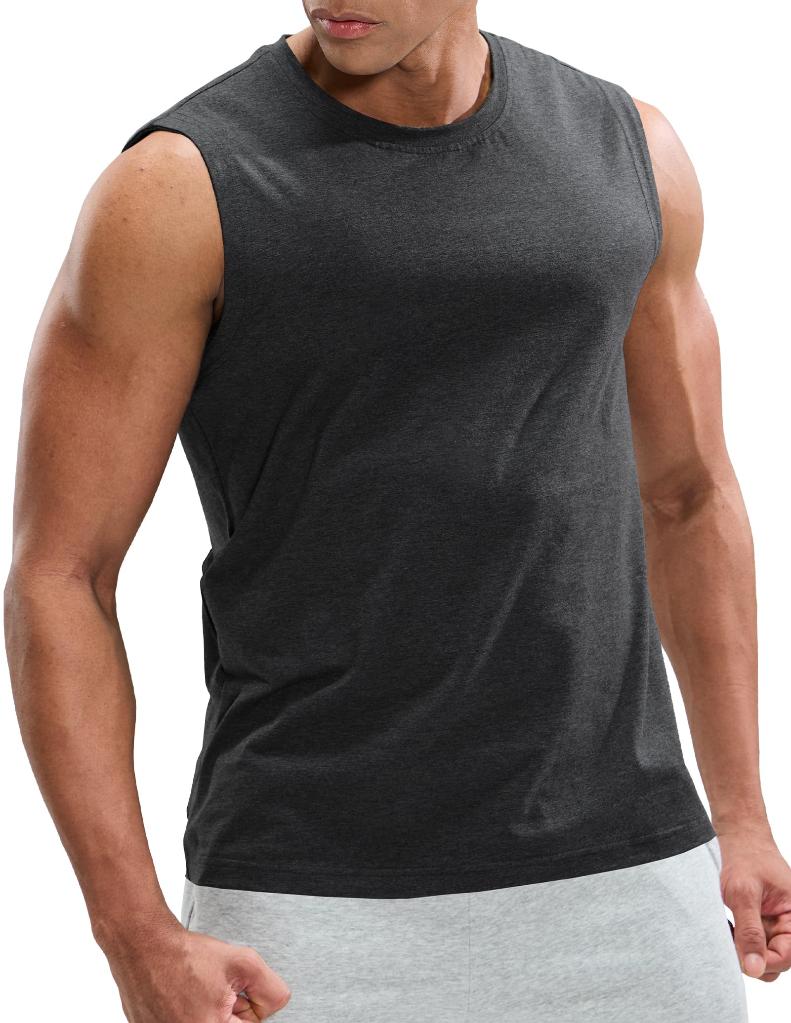 mier-men-s-cotton-sleeveless-muscle-shirt-cotton-spandex-stretch-tank-top image 4