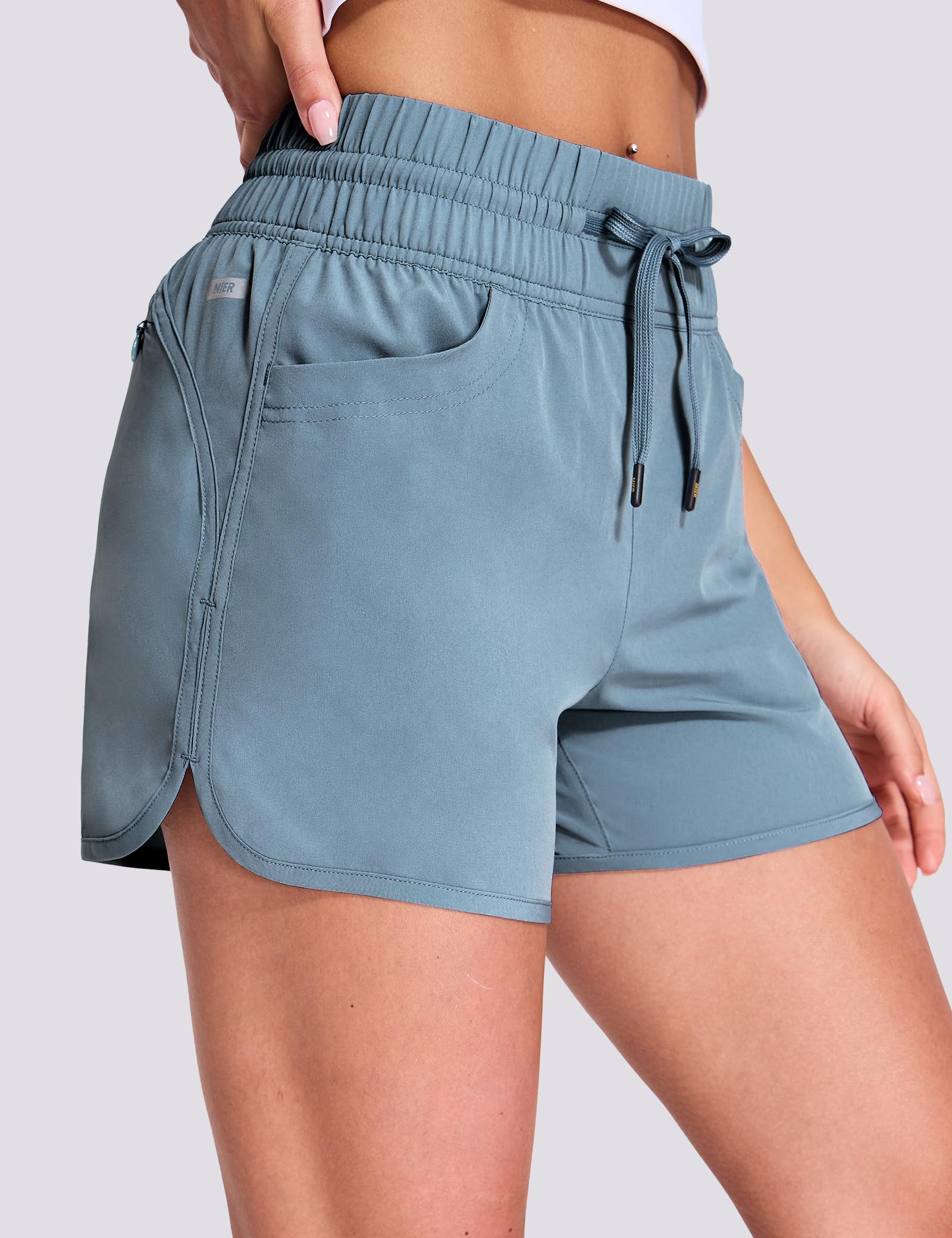 mier-women-s-pacelite-4-split-running-shorts-with-built-in-liner-and-adjustable- image 5