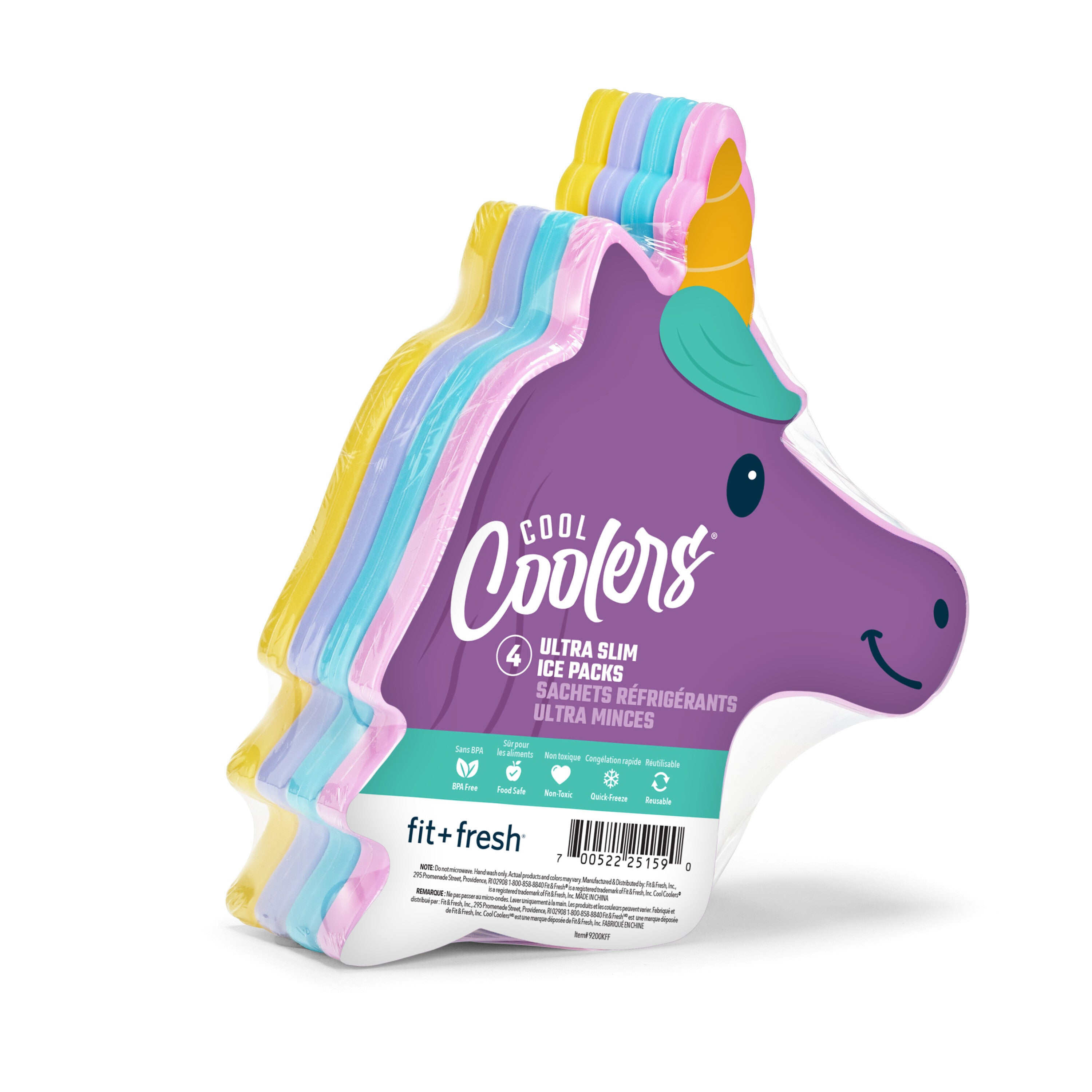 fit-fresh-cool-coolers-kids-shaped-ice-packs-unicorn-slim-0-5-reusable-lunch-box image 1