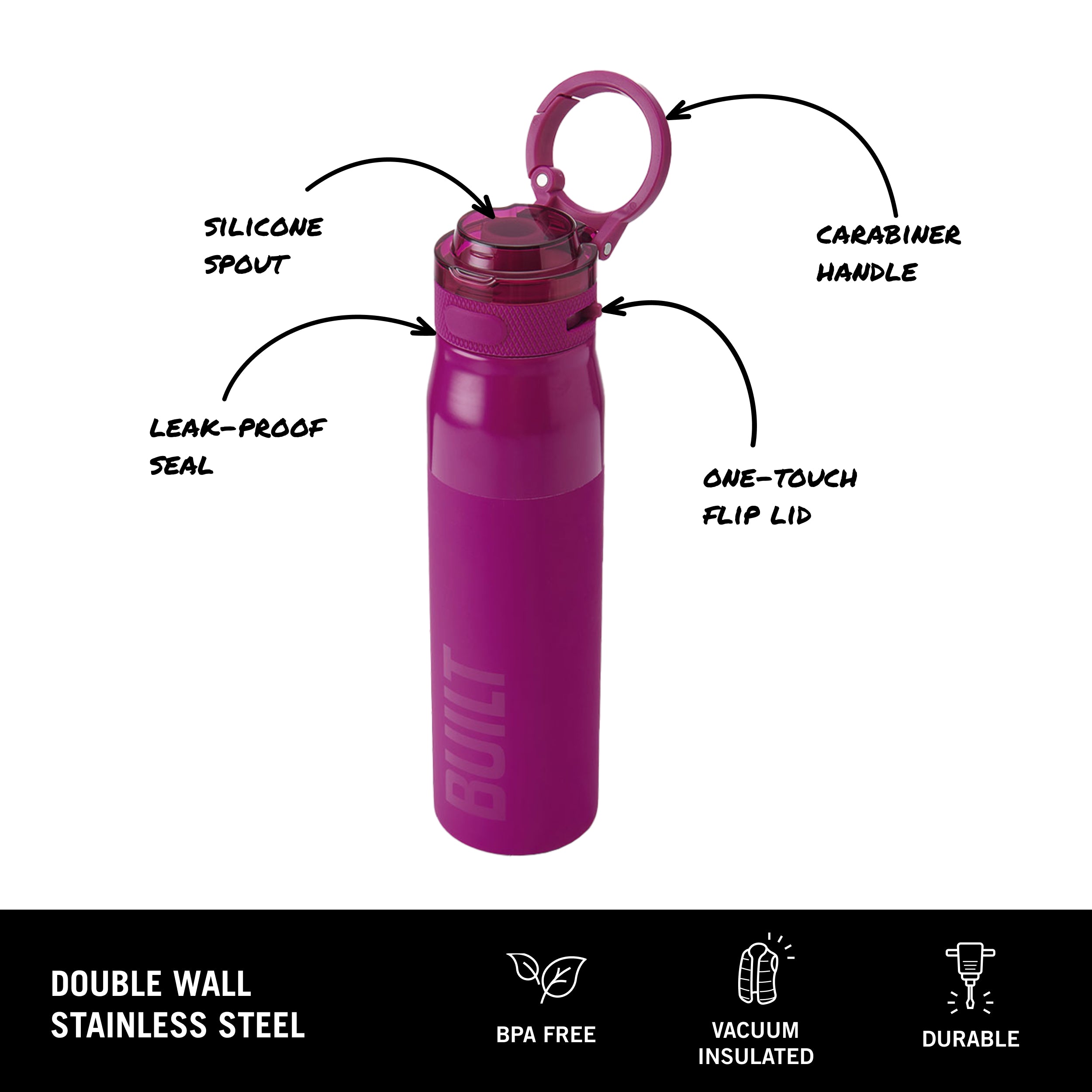 built-24oz-east-side-sport-bottle-vacuum-insulated-stainless-steel-with-one-touc image 3