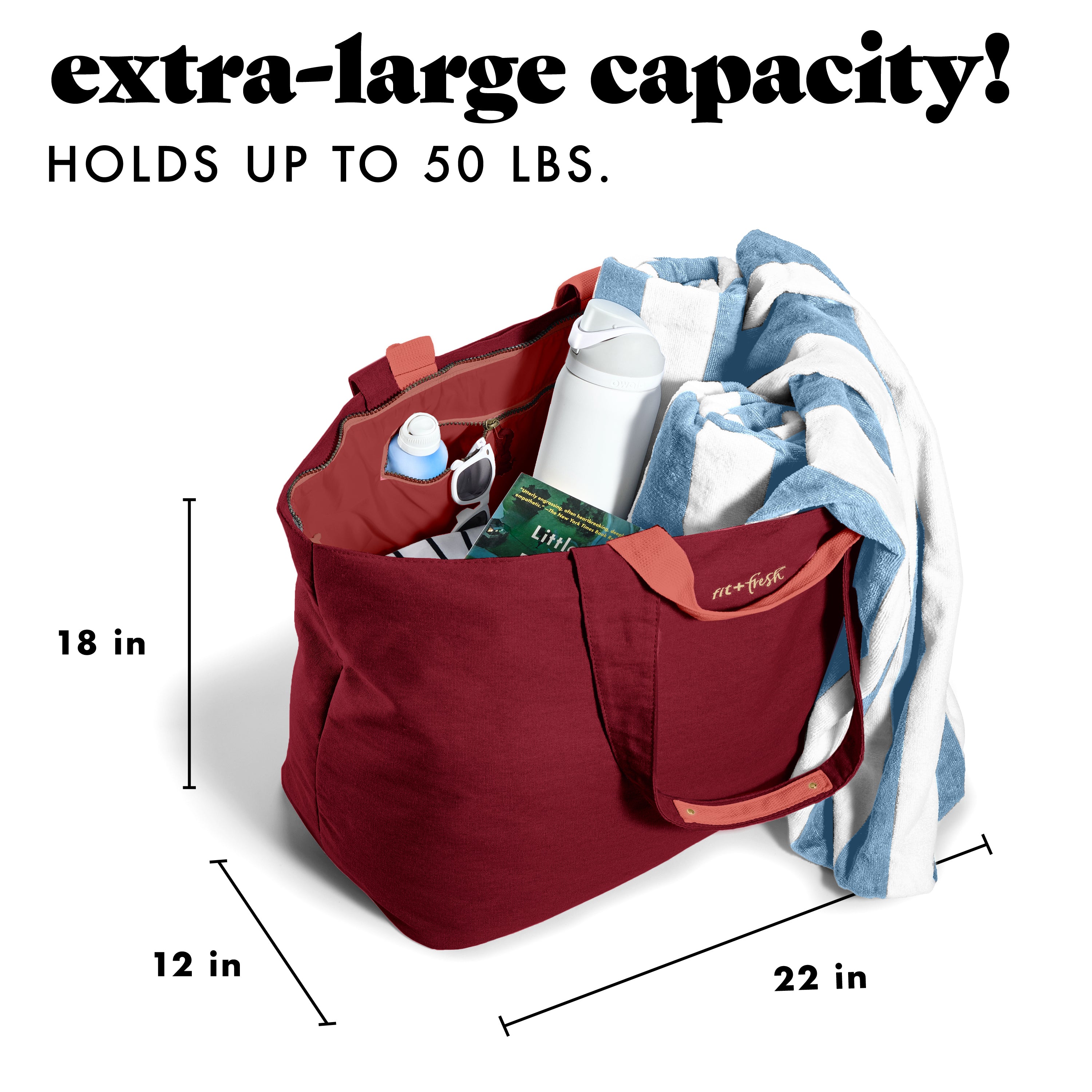 fit-fresh-all-the-things-xl-travel-tote-bag-cranberry image 3