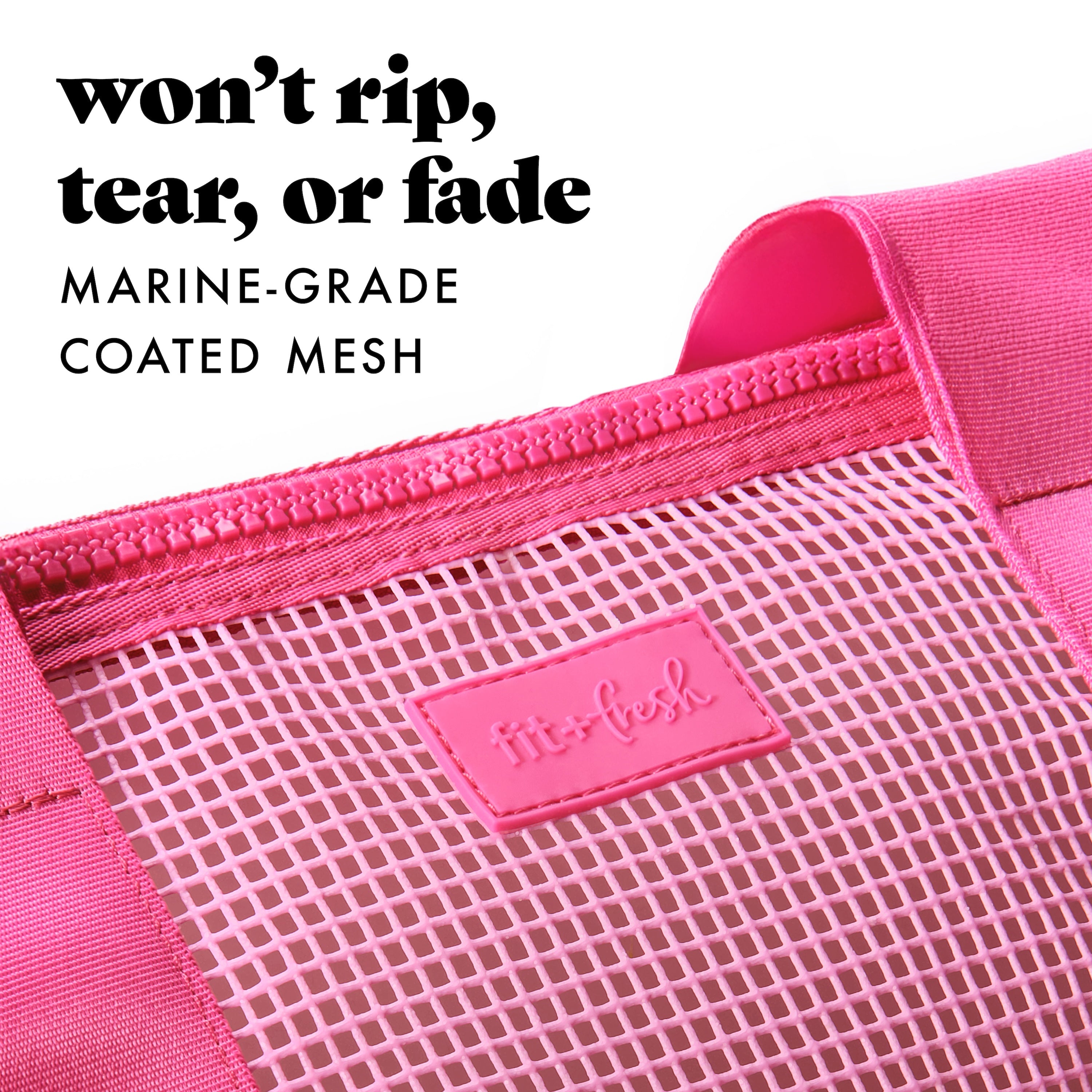 fit-fresh-the-shore-thing-xl-marine-grade-mesh-beach-bag-flamingo-pink image 3