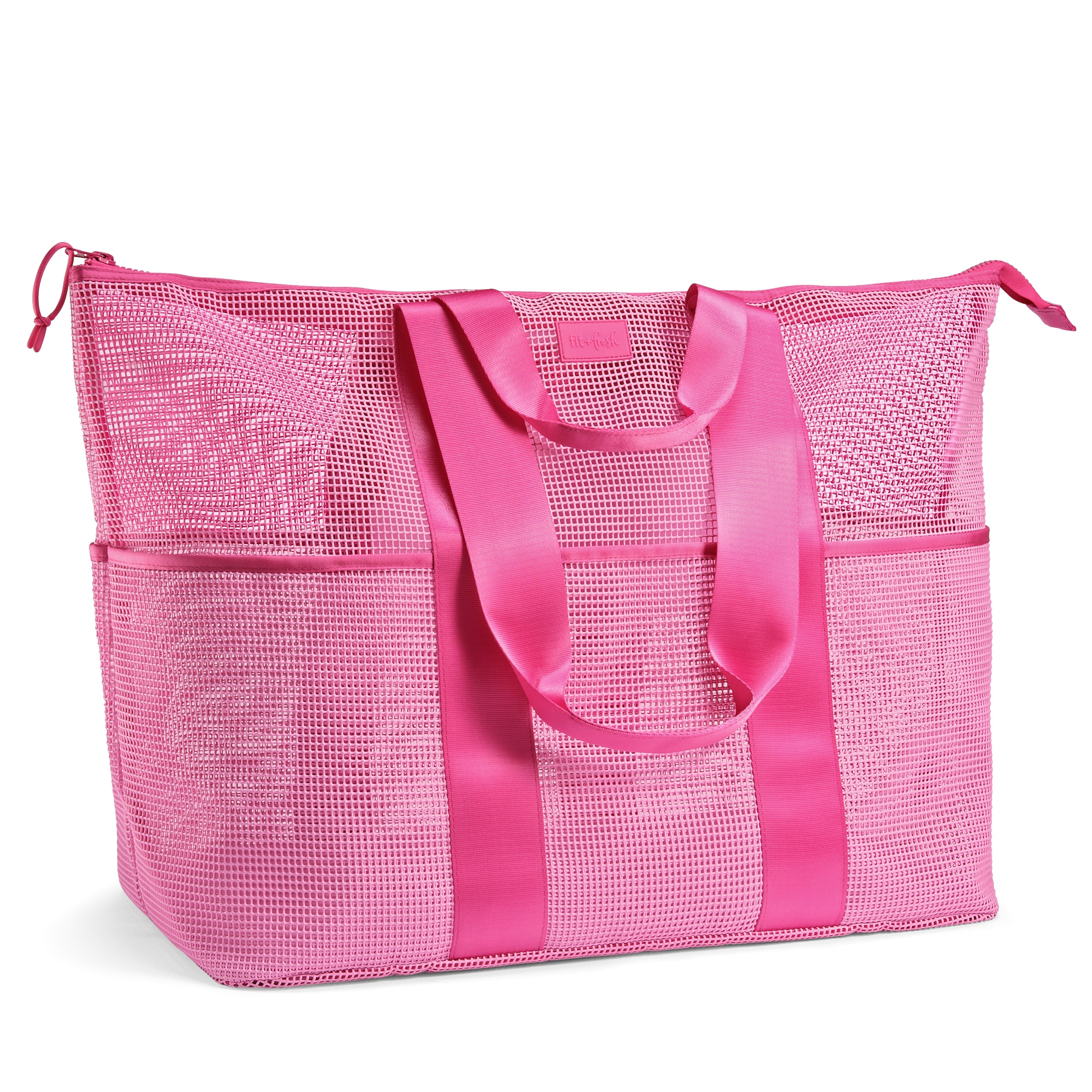 fit-fresh-the-shore-thing-xl-marine-grade-mesh-beach-bag-flamingo-pink image 1