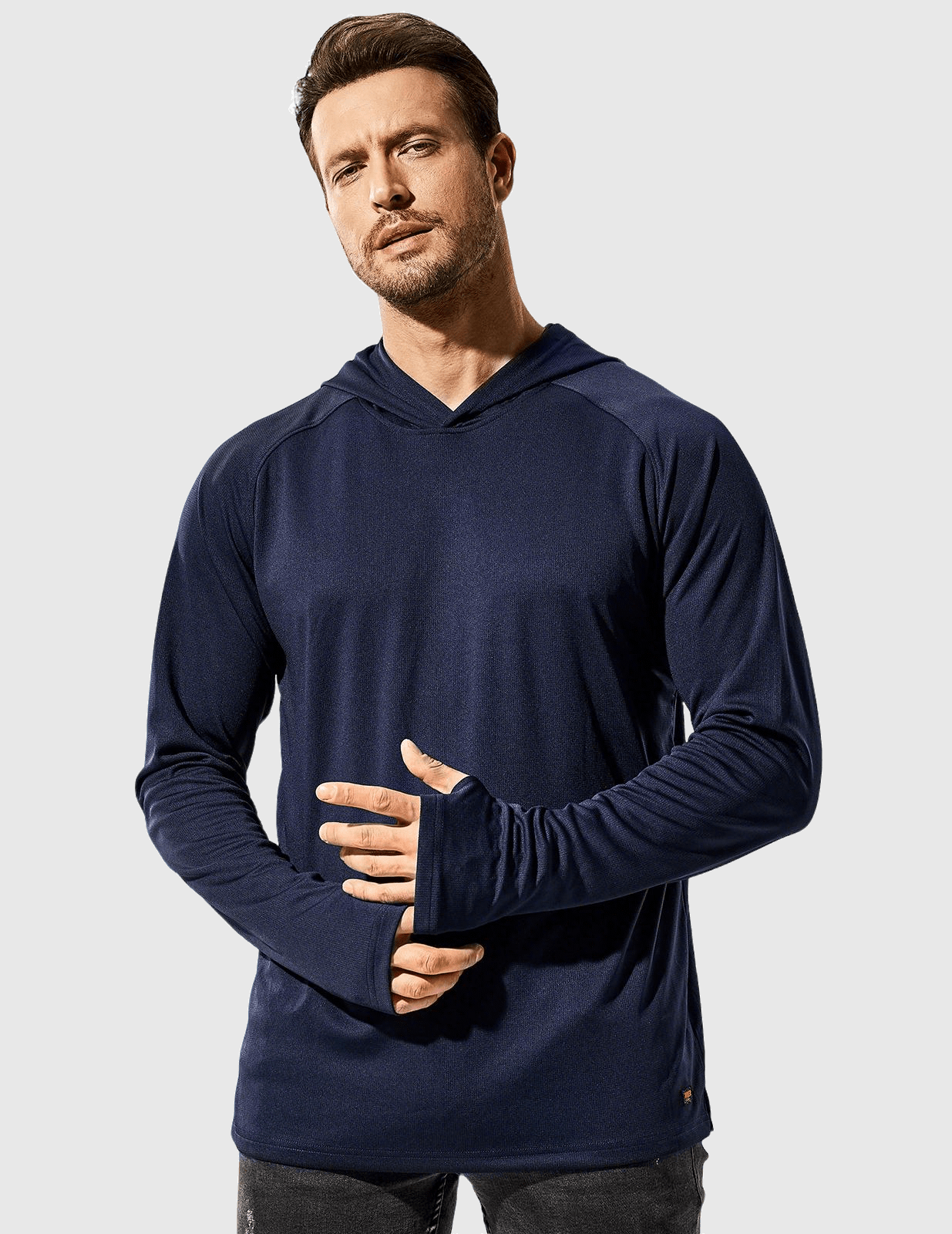 mier-men-s-paceguard-lightweight-hoodie-long-sleeve-shirt-sun-defense-hooded-per image 2