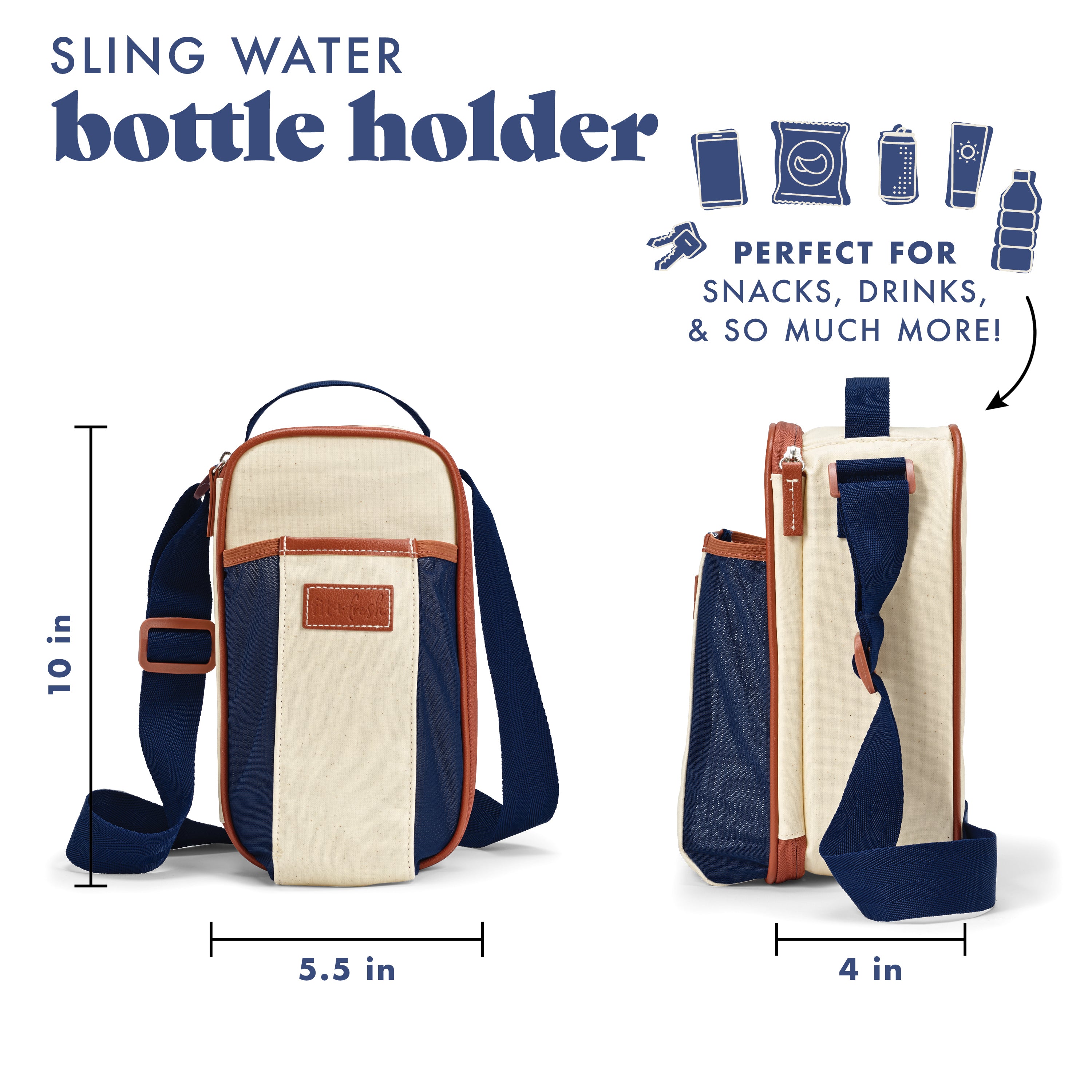 fit-fresh-nina-water-bottle-cooler-crossbody-bag-deluxe-canvas-fits-40oz-tumbler image 2