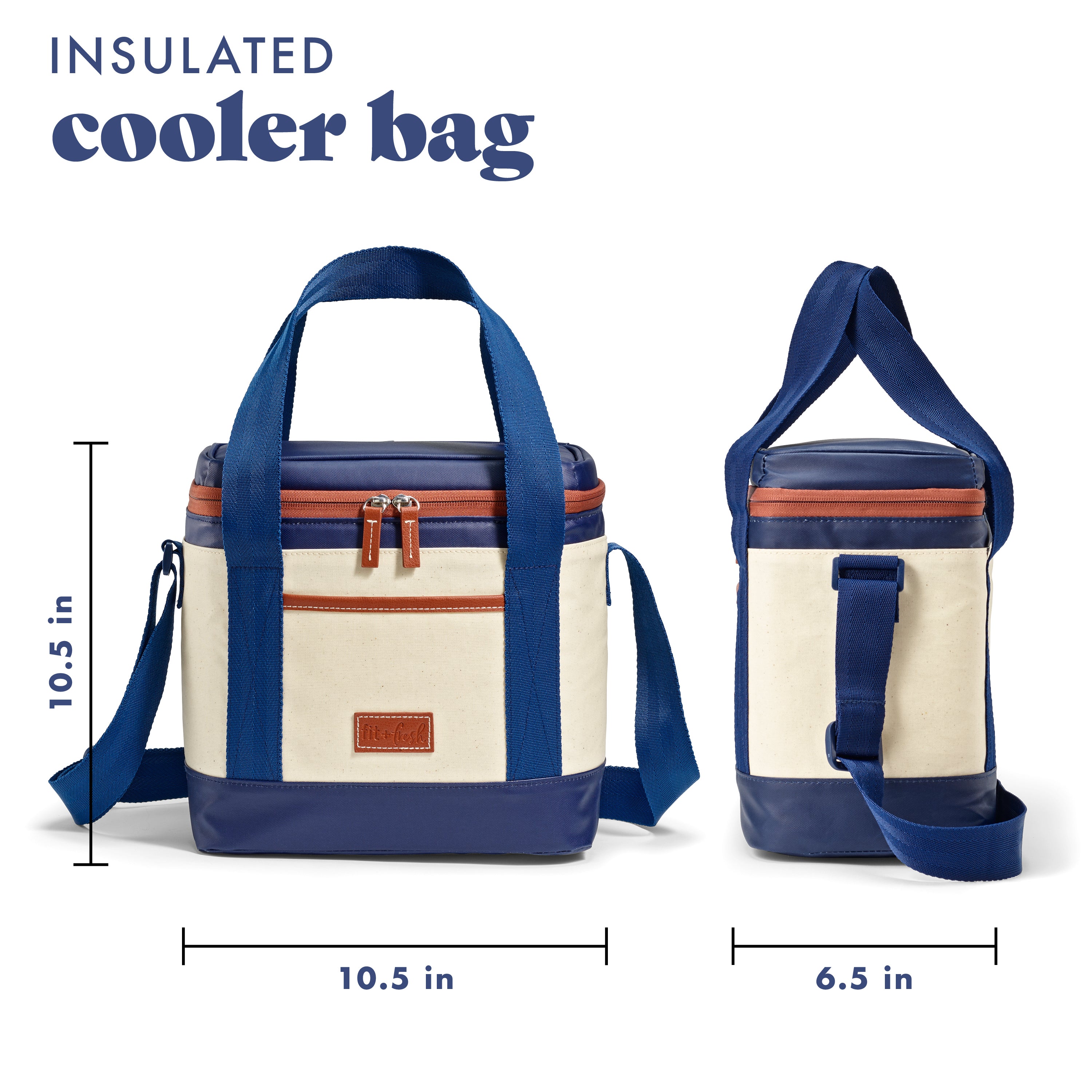 fit-fresh-benson-12-can-soft-cooler-bag-deluxe-canvas-compact-leakproof-insulate image 4
