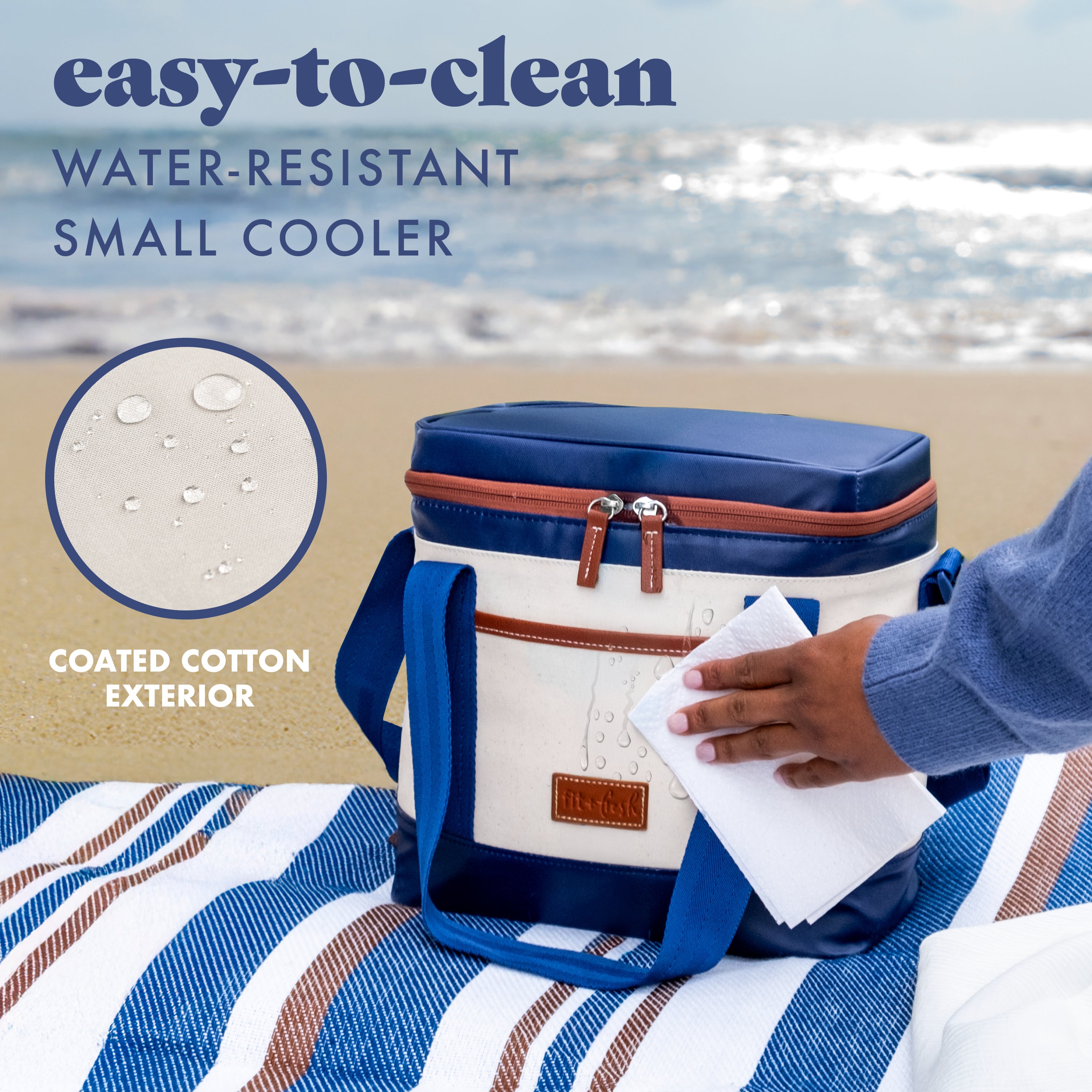fit-fresh-benson-12-can-soft-cooler-bag-deluxe-canvas-compact-leakproof-insulate image 5