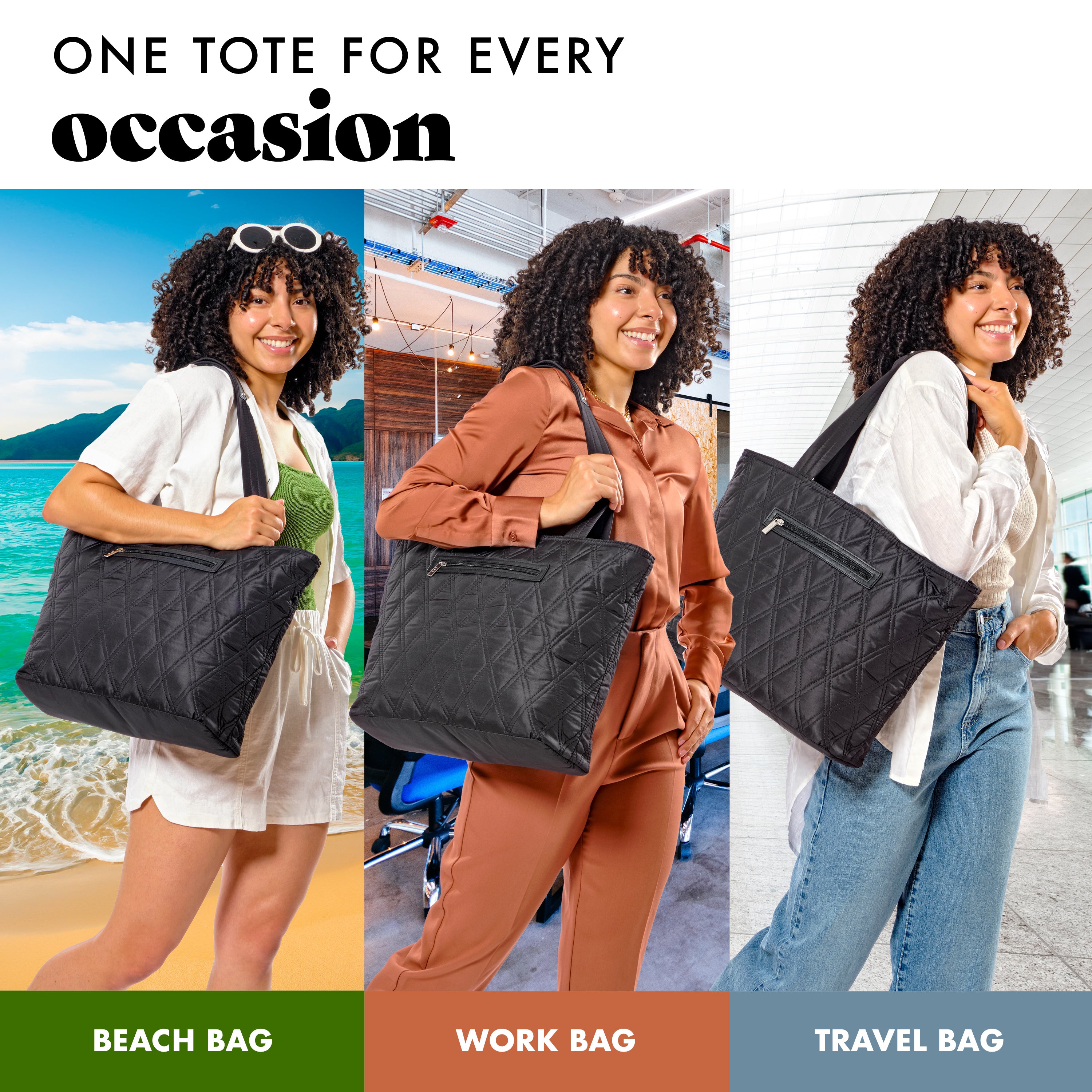 fit-fresh-metro-tote-2-in-1-work-lunch-bag-black-quilted-laptop-tote-with-insula image 7