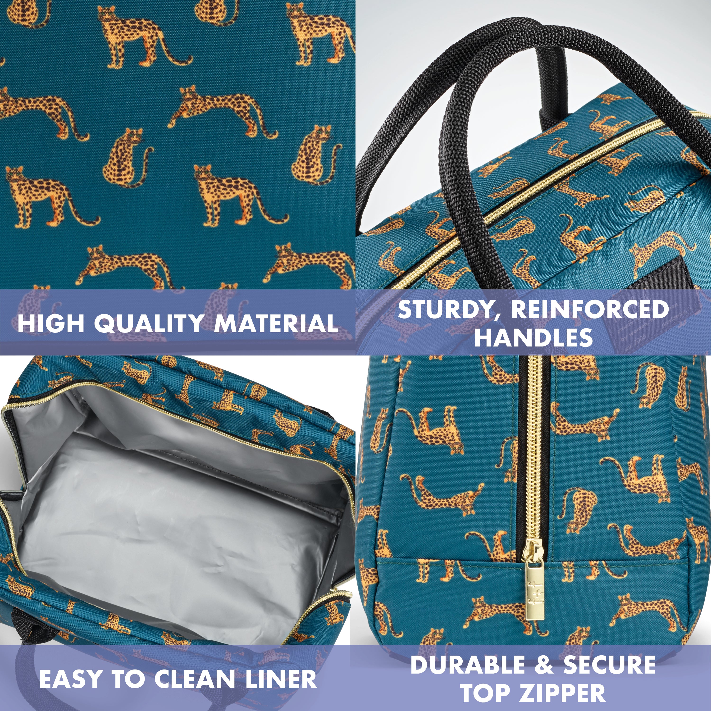 fit-fresh-bloomington-lunch-bag-with-lunch-kit-cheetah-pack-insulated-10-x-6-x-8 image 4