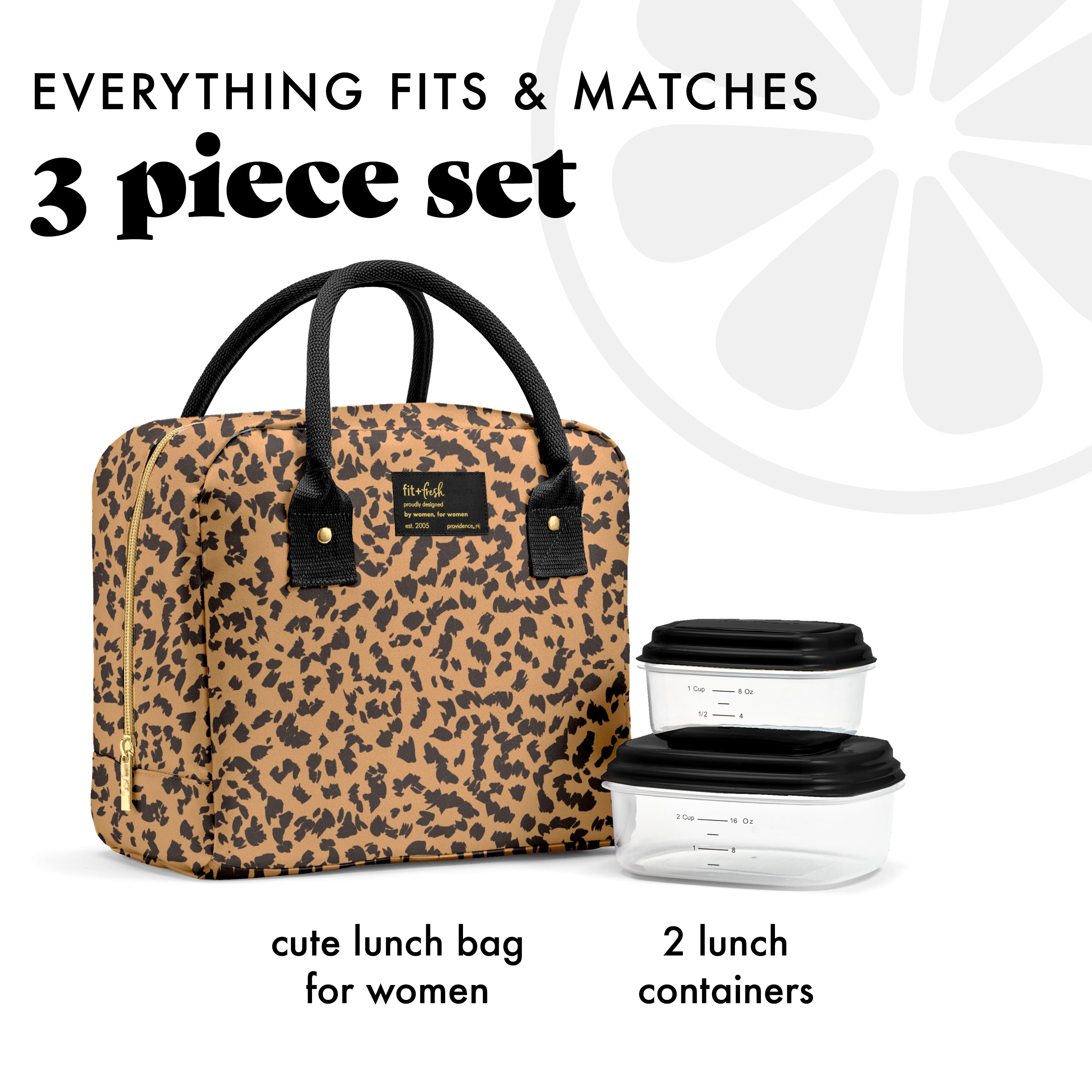 fit-fresh-bloomington-lunch-bag-with-lunch-kit-cheetah-spots-roomy-insulated-lun image 2
