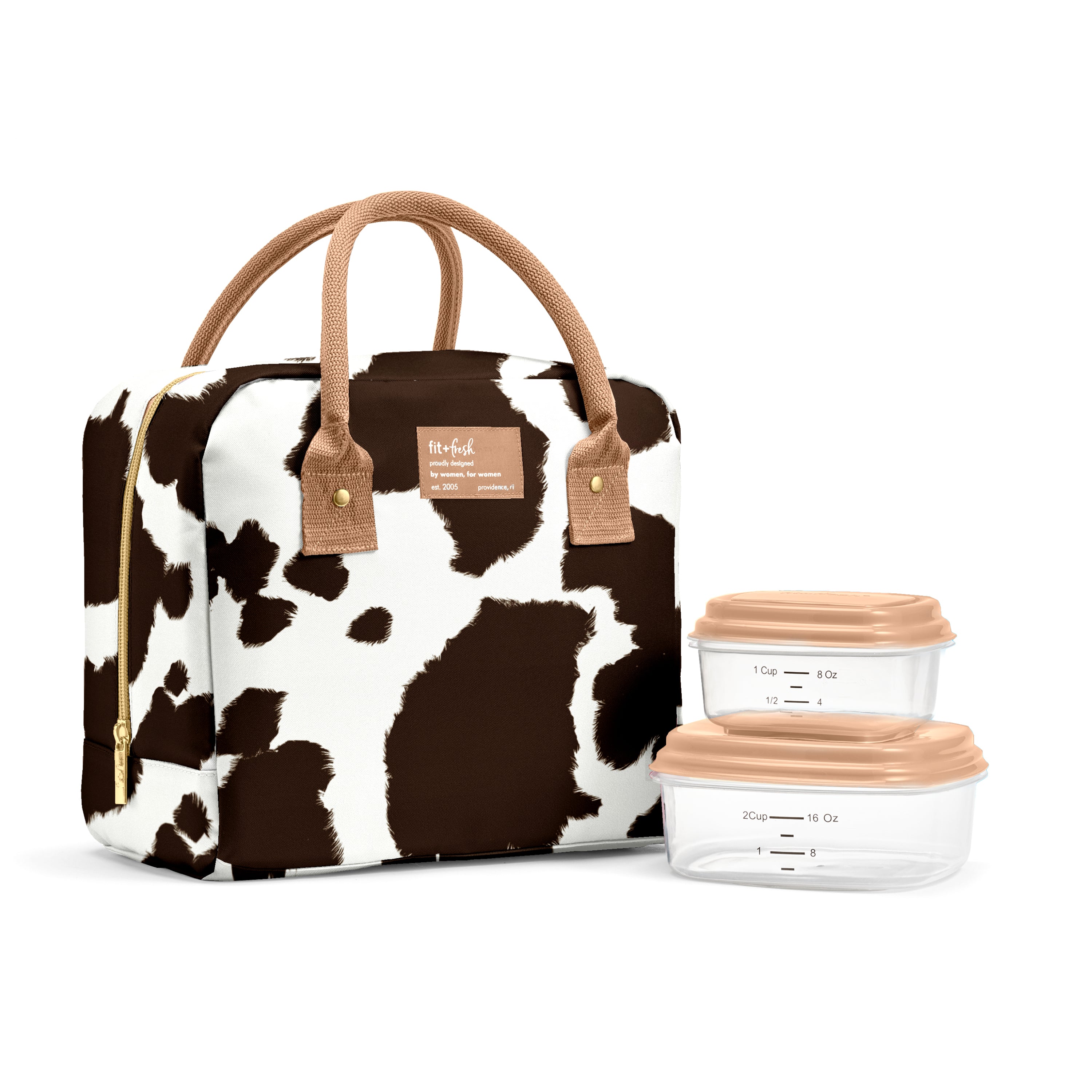 fit-fresh-bloomington-lunch-bag-with-lunch-kit-cowhide-roomy-insulated-lunch-bag image 1