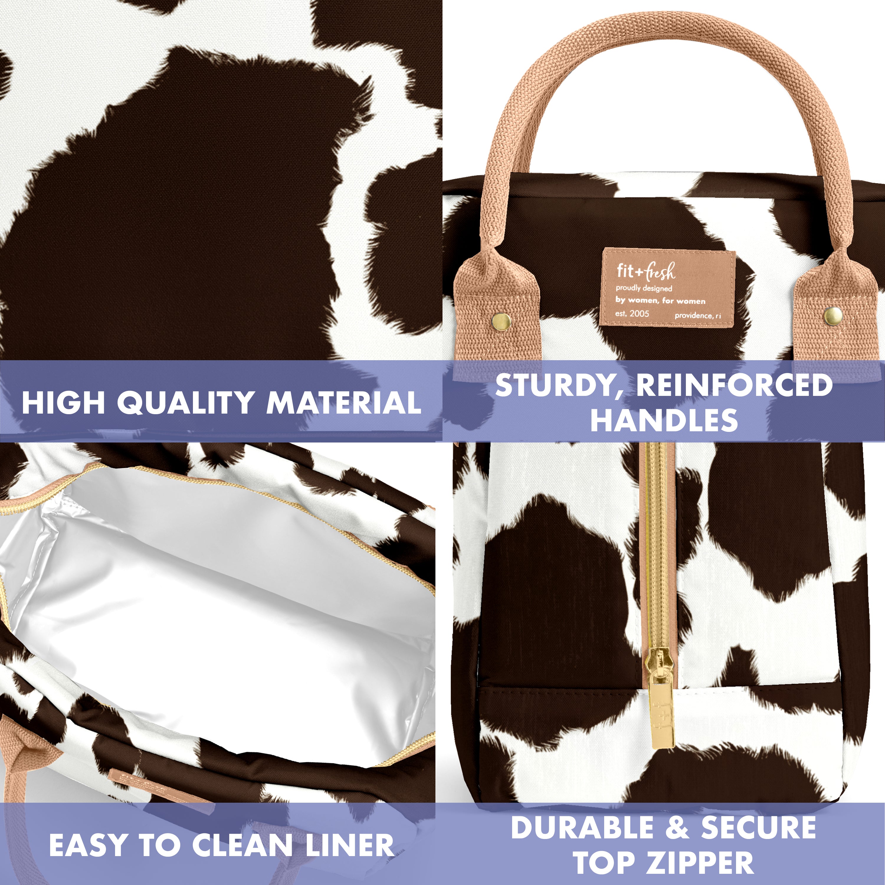 fit-fresh-bloomington-lunch-bag-with-lunch-kit-cowhide-roomy-insulated-lunch-bag image 4