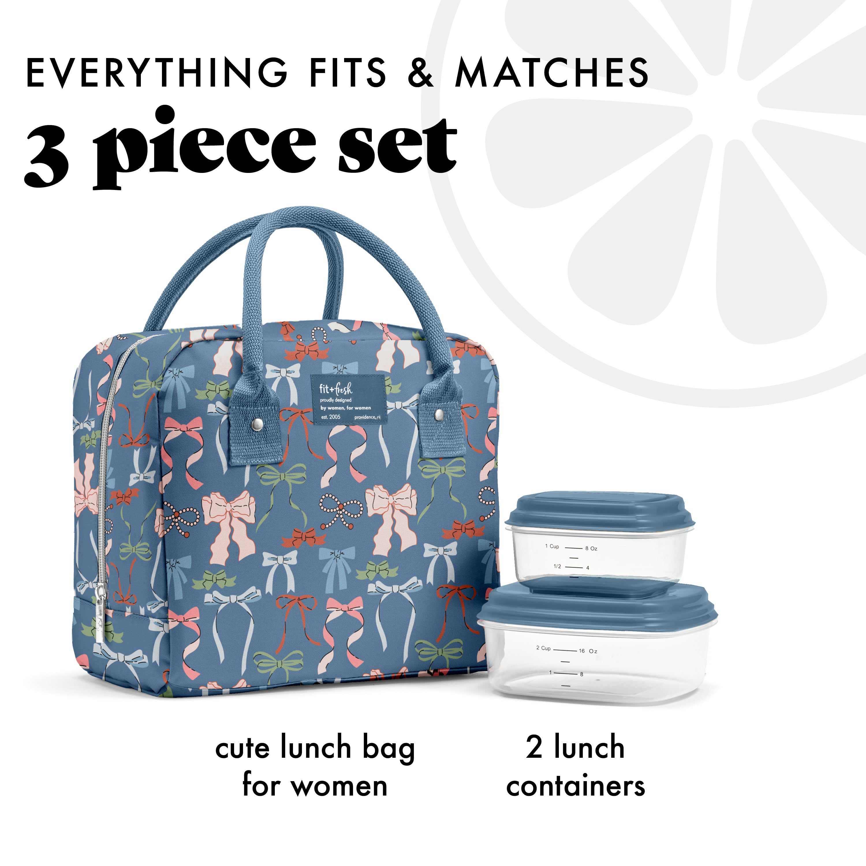 fit-fresh-bloomington-lunch-bag-with-lunch-kit-denim-bows-insulated-lunch-bag-wi image 2