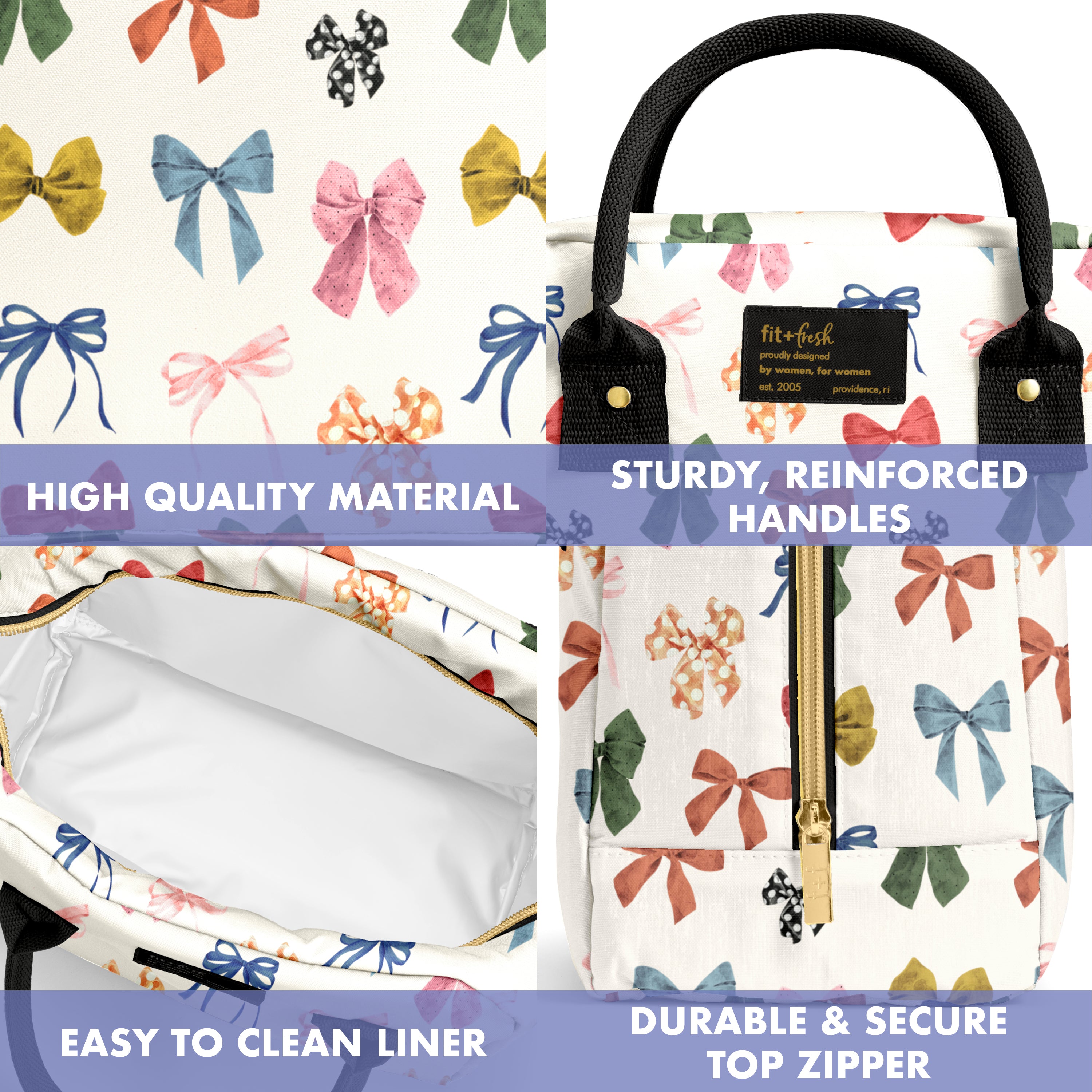 fit-fresh-bloomington-lunch-bag-with-2-piece-lunch-container-kit-fall-bows image 4